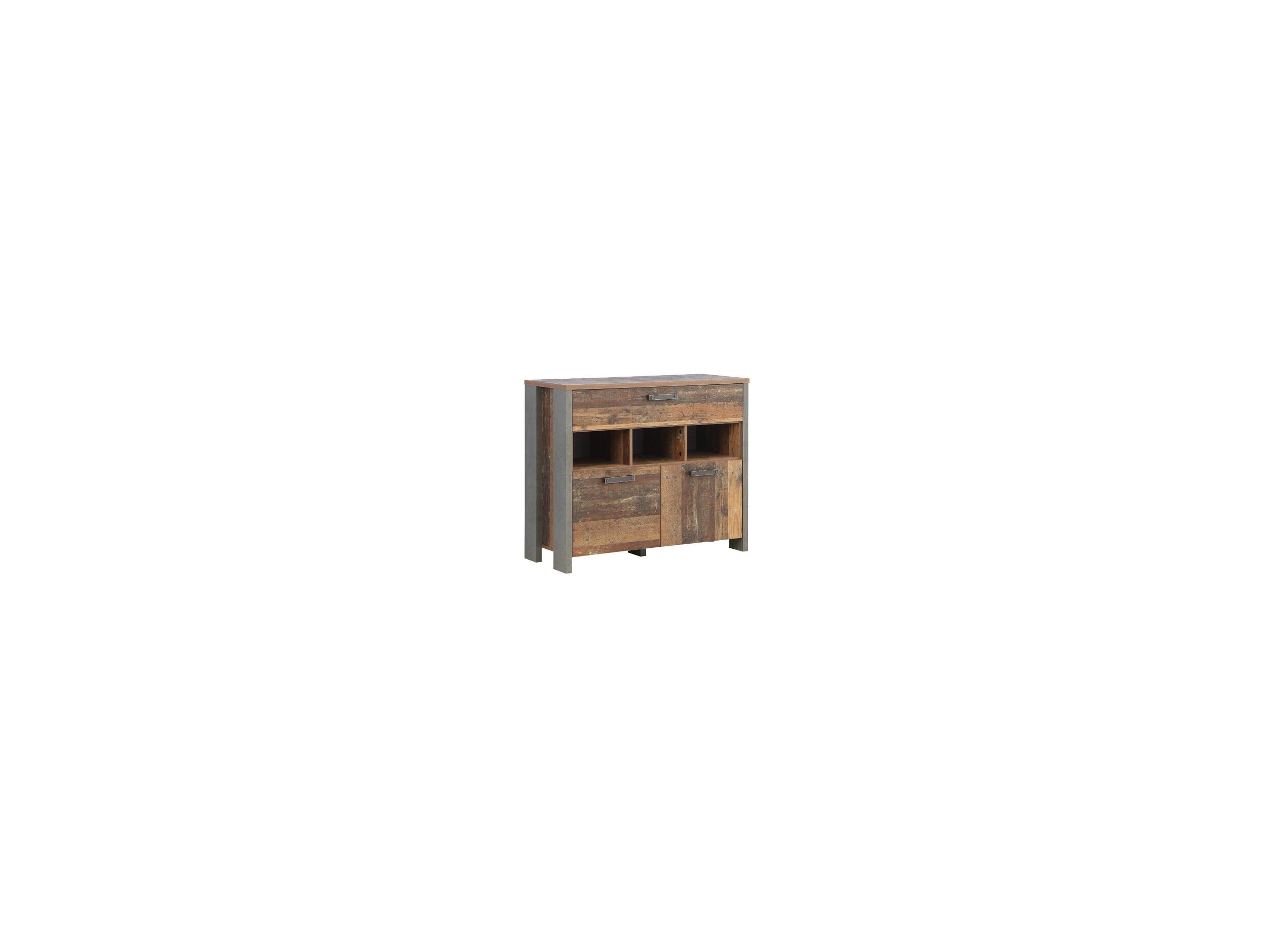Commode 107x42x86cm - Commode Clif 107x42x86cm - décor - old wood/béton