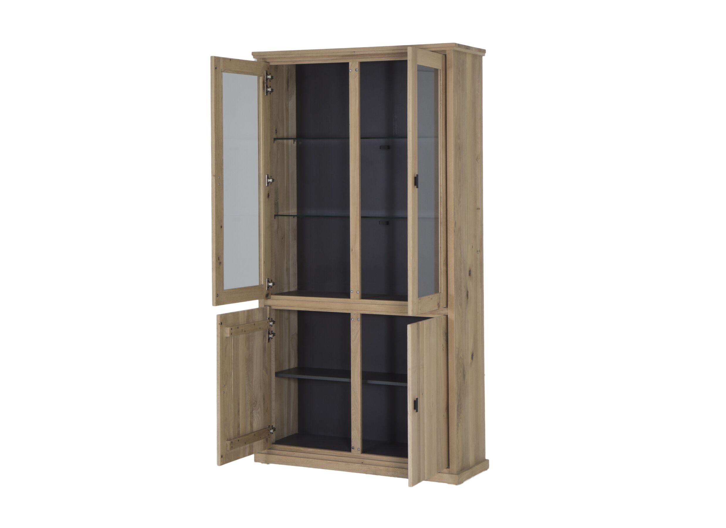 Vitrine Grimaldi 120cm - chêne massif - naturel