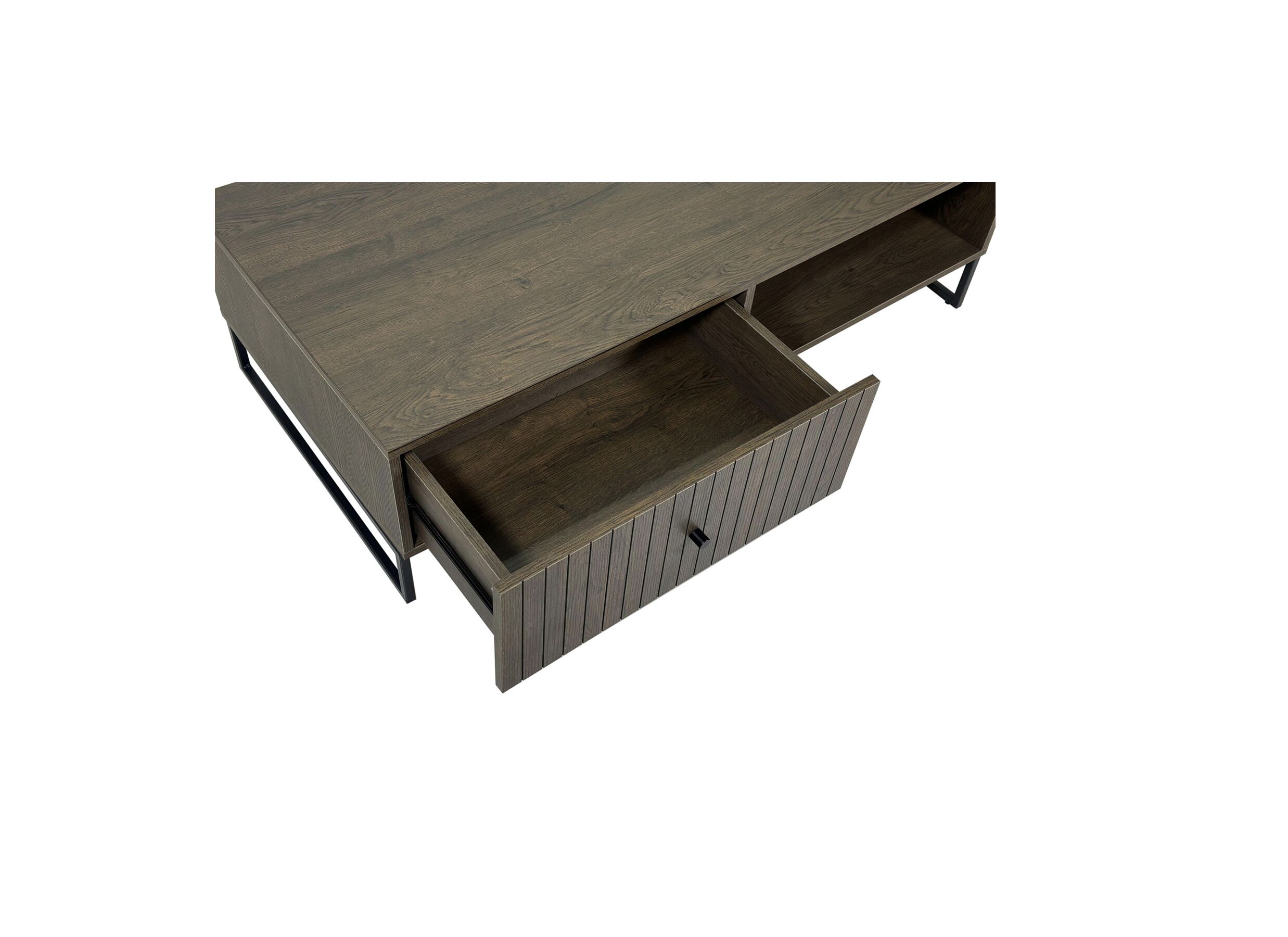 Table basse Vadis 119x62x36cm - melamine - brun foncé avec rangement