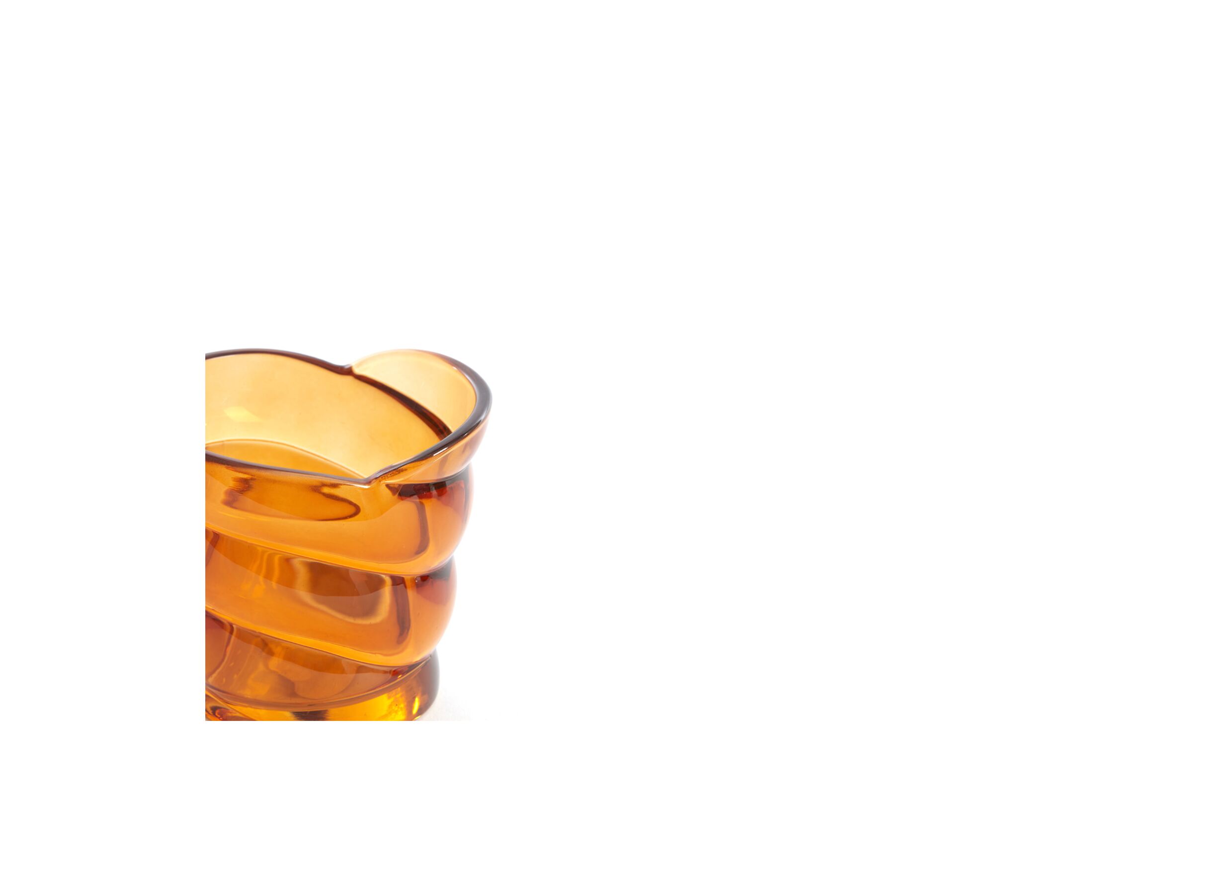 Detailfoto - Theelichthouder Malea H9cm - glas - oranje