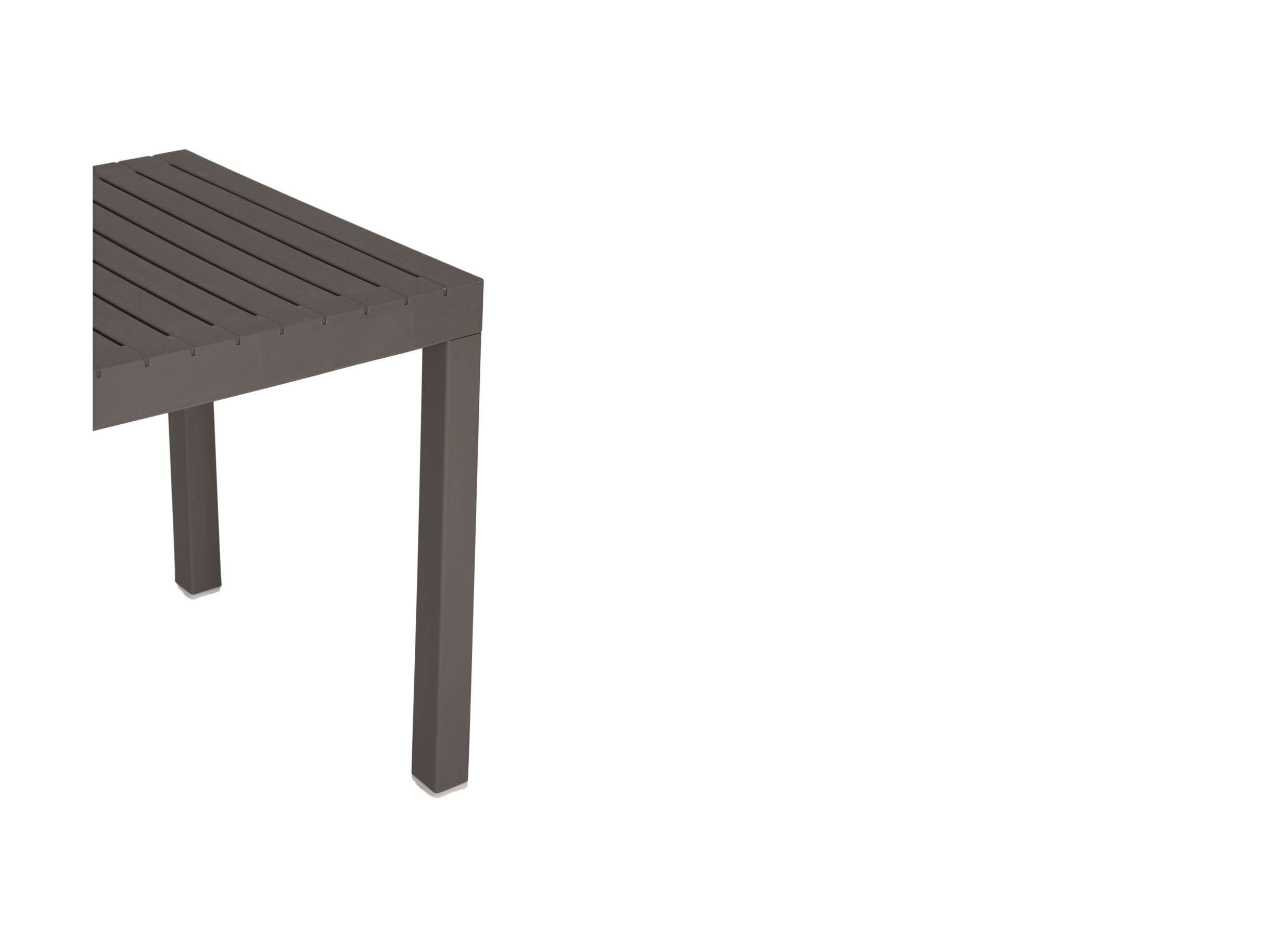 Detail - Table de jardin Hana 72,5x72,5cm - matière synthétique & métal - taupe