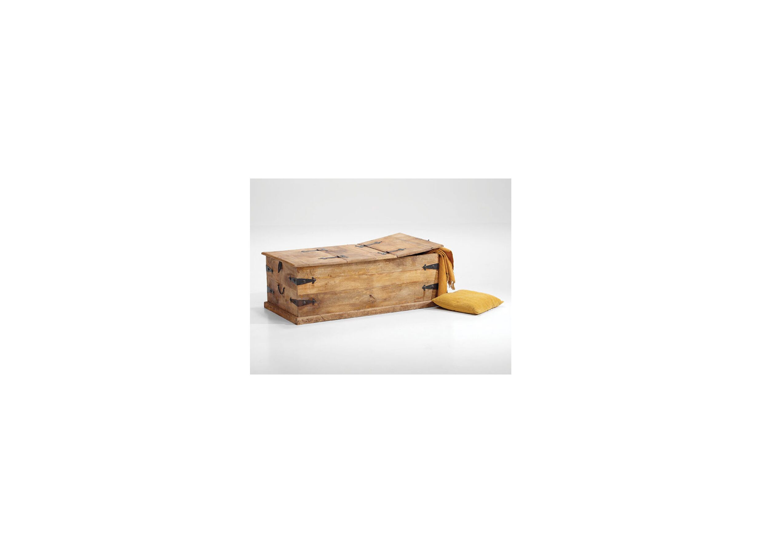 Table basse Cyclops 118x53cm - bois massief - naturel