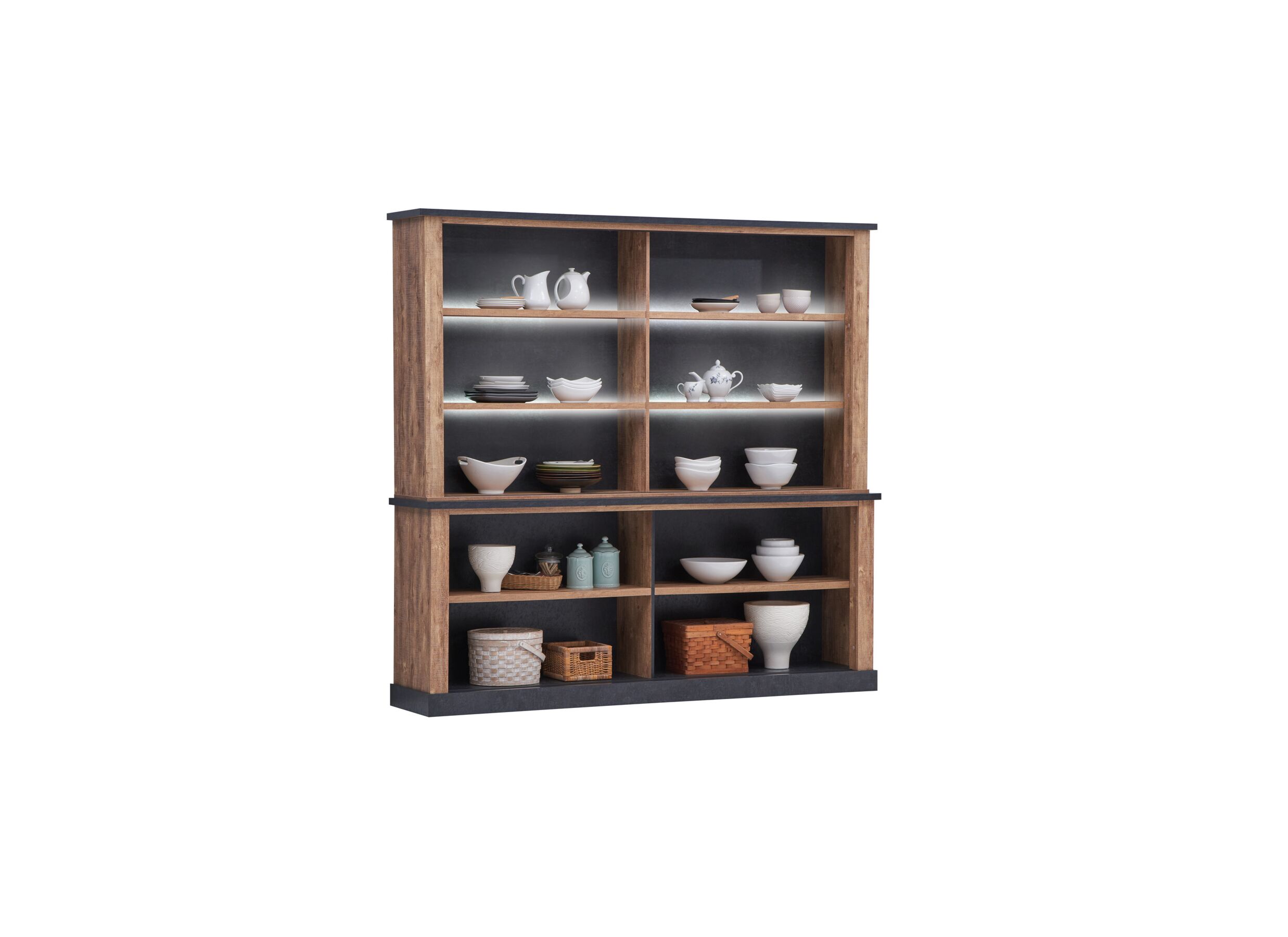Vitrine Etienne 221cm - décor - noir