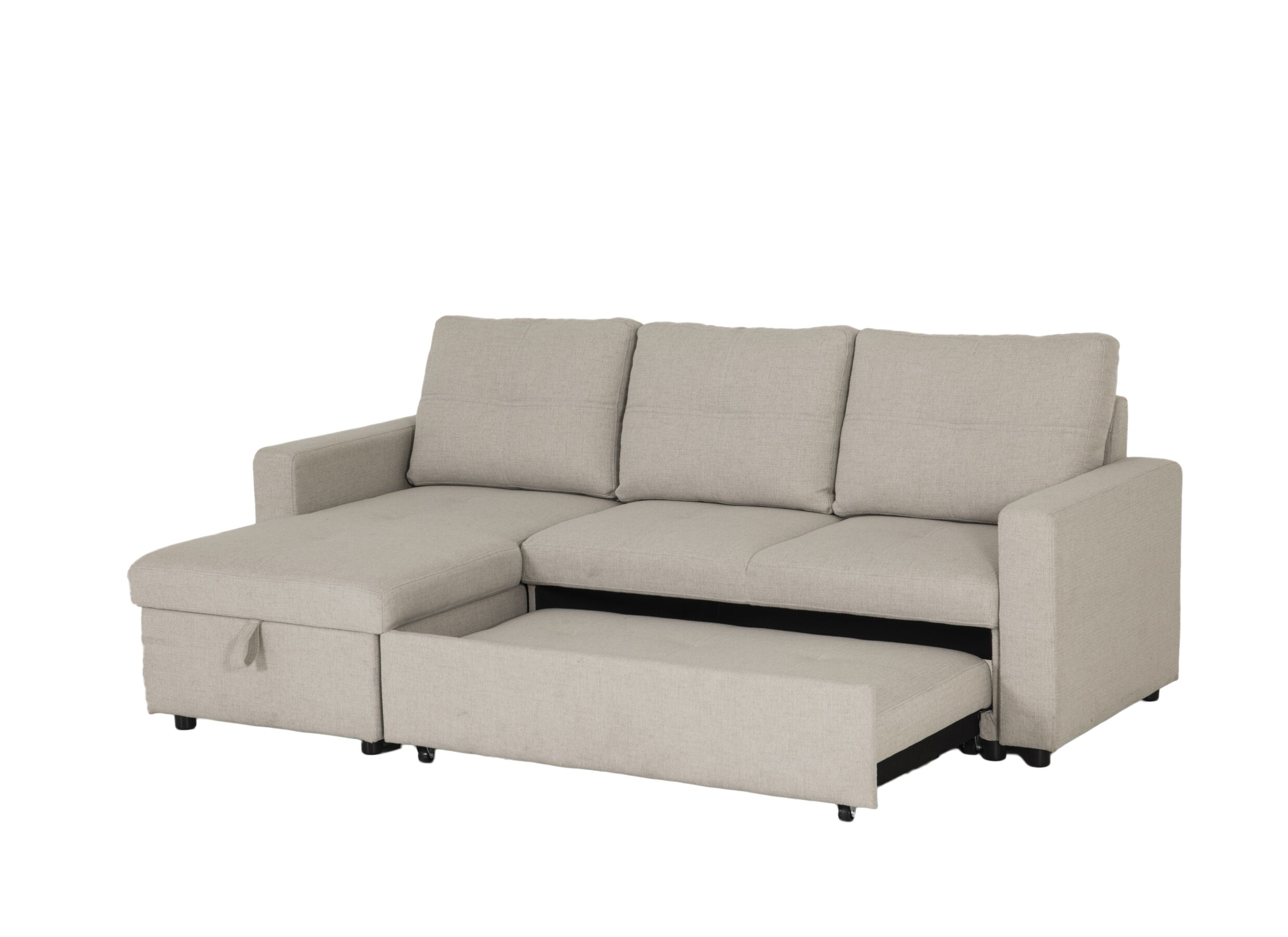 Aperçu - Canapé d'angle Moncada 213x122cm - tissu - beige