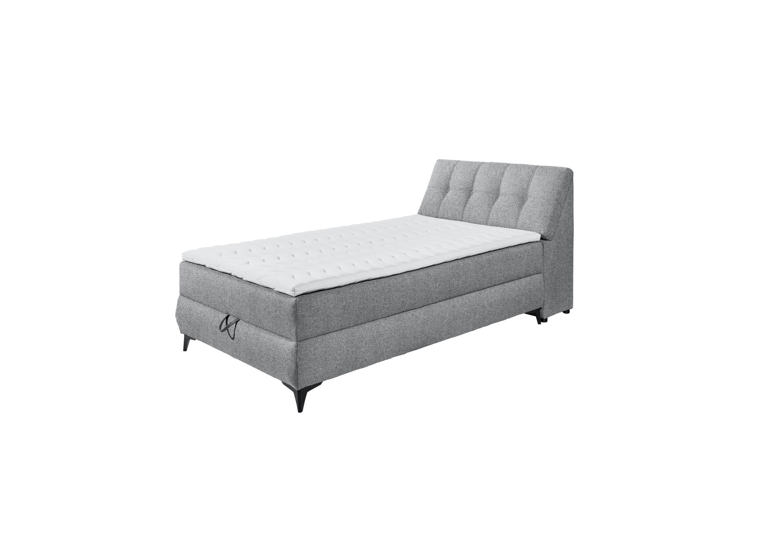 Lit box Atlantis 120x200cm avec rangement tissu gris - Lit box Atlantis 120x200cm avec rangement tissu gris