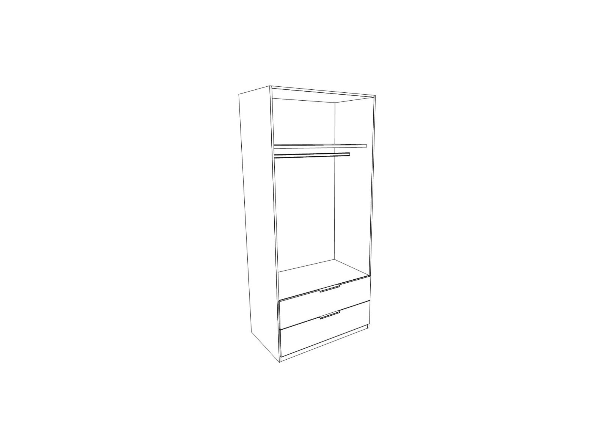 Garde-robe 91cm - décor - gris metallic