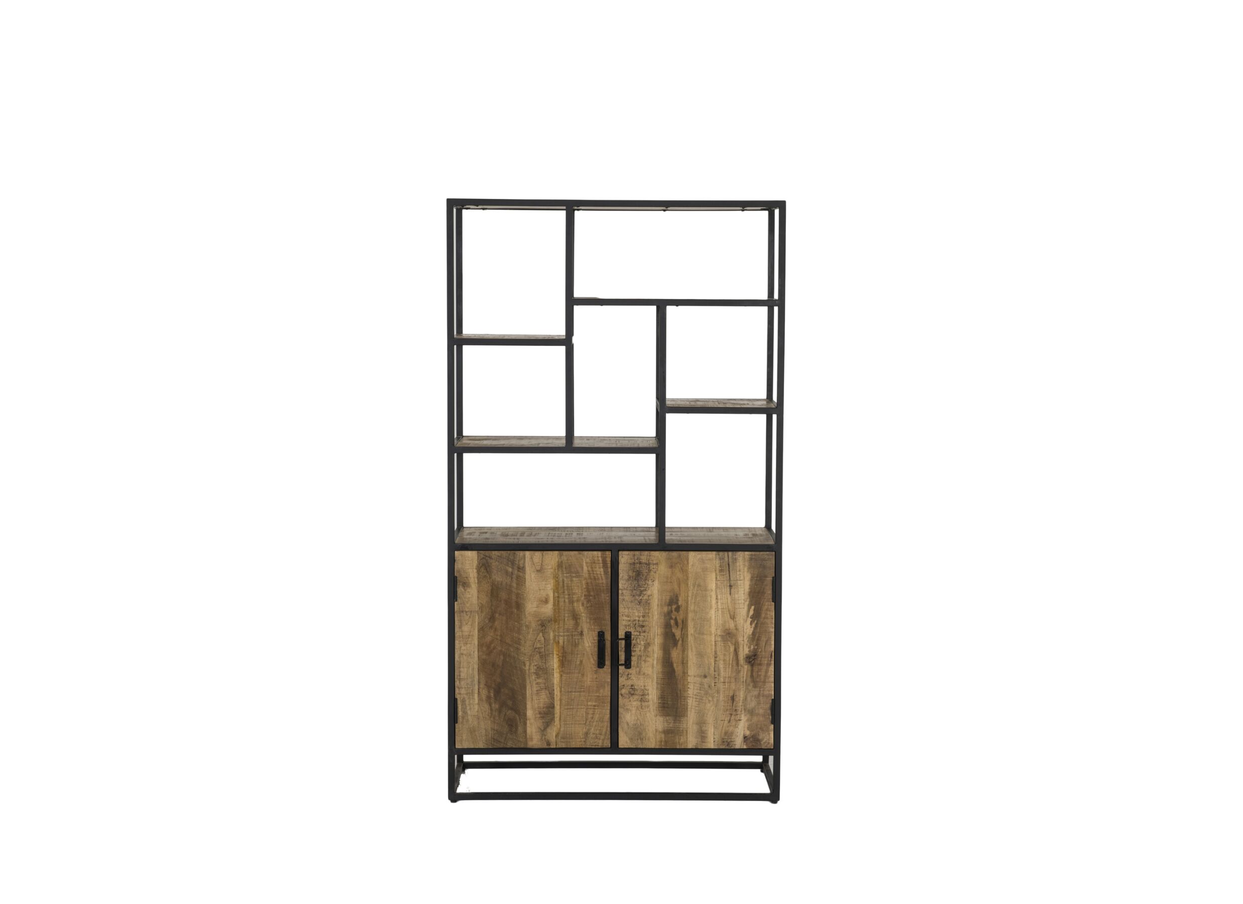 Overzichtsfoto - Opbergrek Lucho 100x40x180cm - mango massief - naturel/zwart