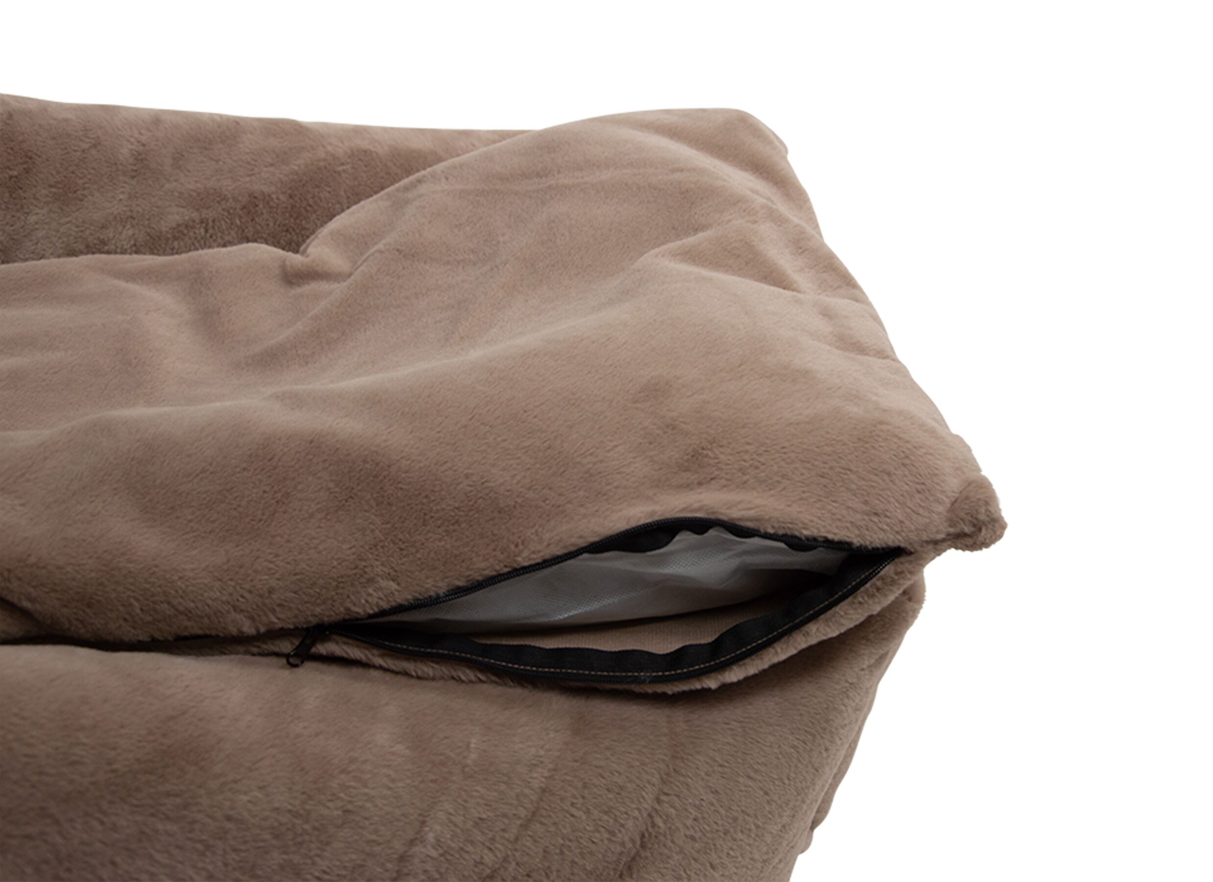 Detailfoto - Hondenmand Champs elysees M 75x60x25cm - stof - mokka