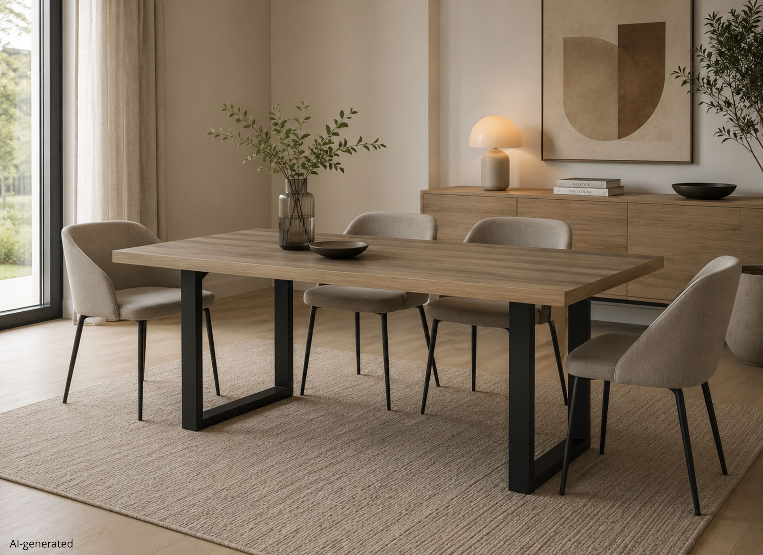 AI Generated - Table Samson 200x100cm - mélamine - orca
