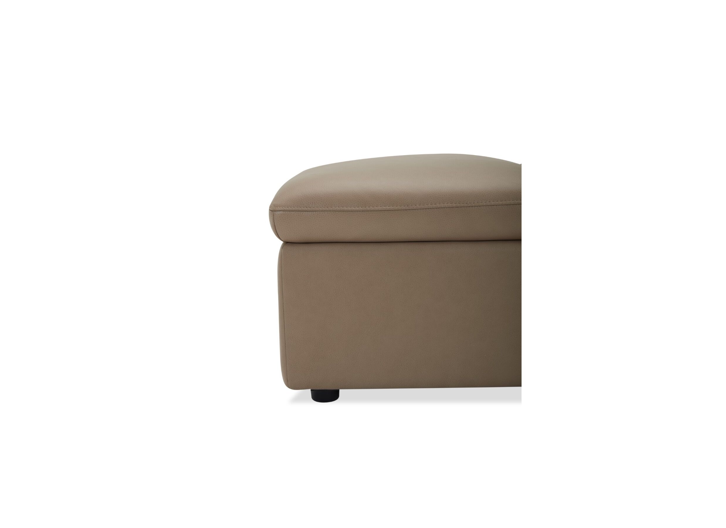 Pouf Back 102x71cm cuir camel avec rangement