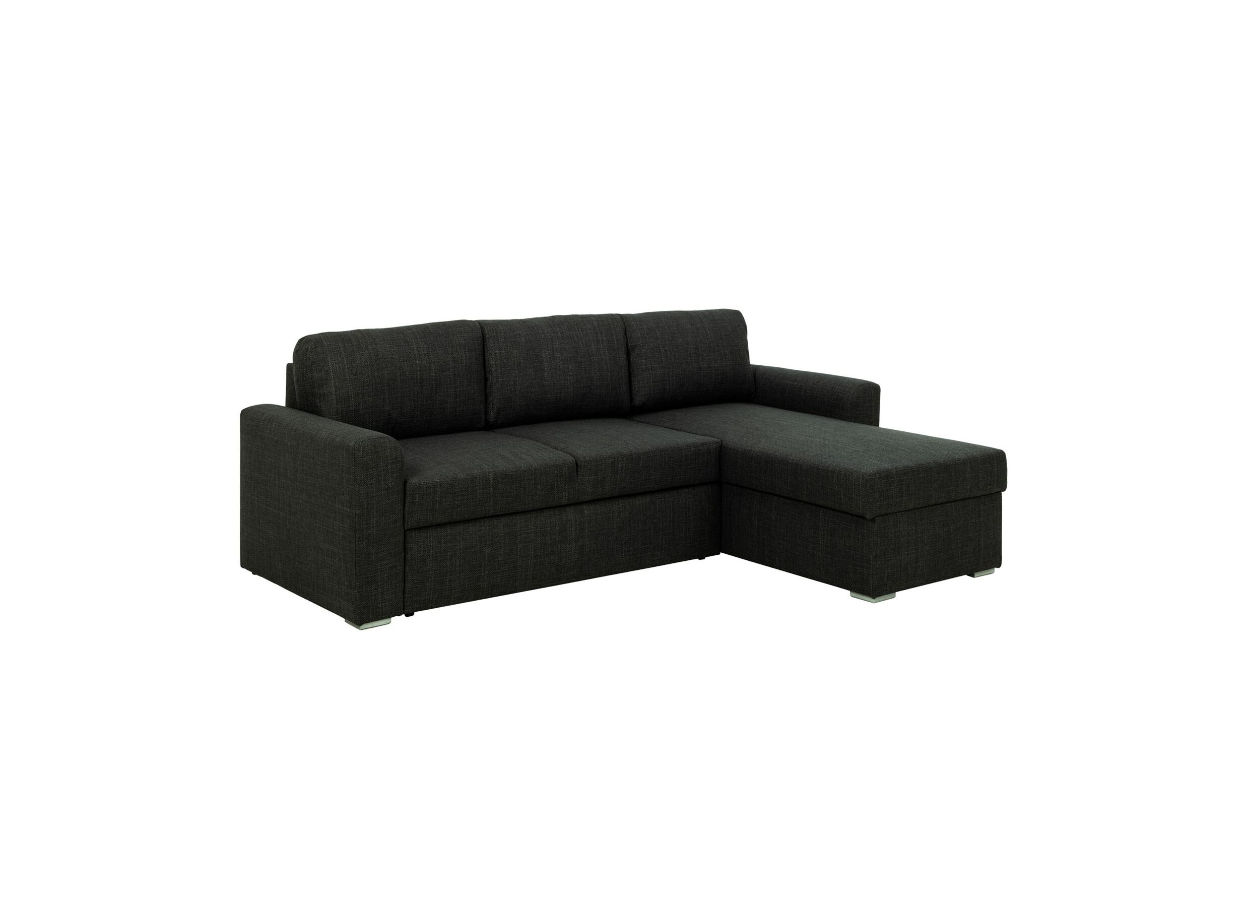 Hoeksalon Flemingsburg 226x165cm - stof - donkergrijs met bedfunctie en opbergruimte - Hoeksalon Flemingsburg 226x165cm - stof - donkergrijs met bedfunctie en opbergruimte