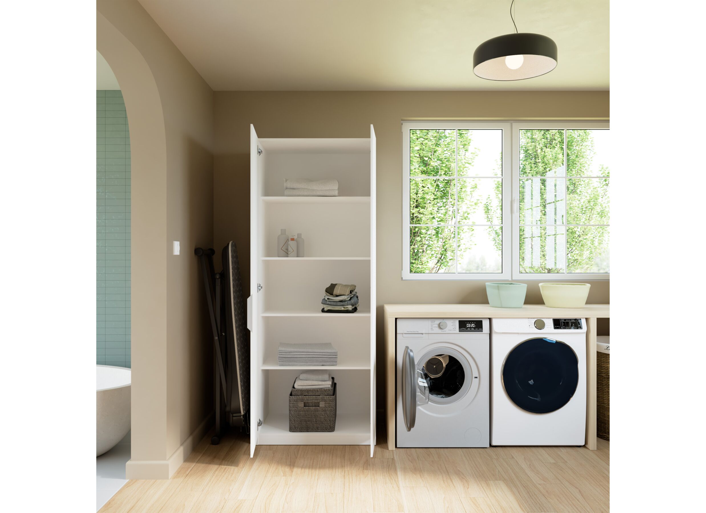 Foto ambiance - Armoire de rangement Ghost 79cm - décor - blanc