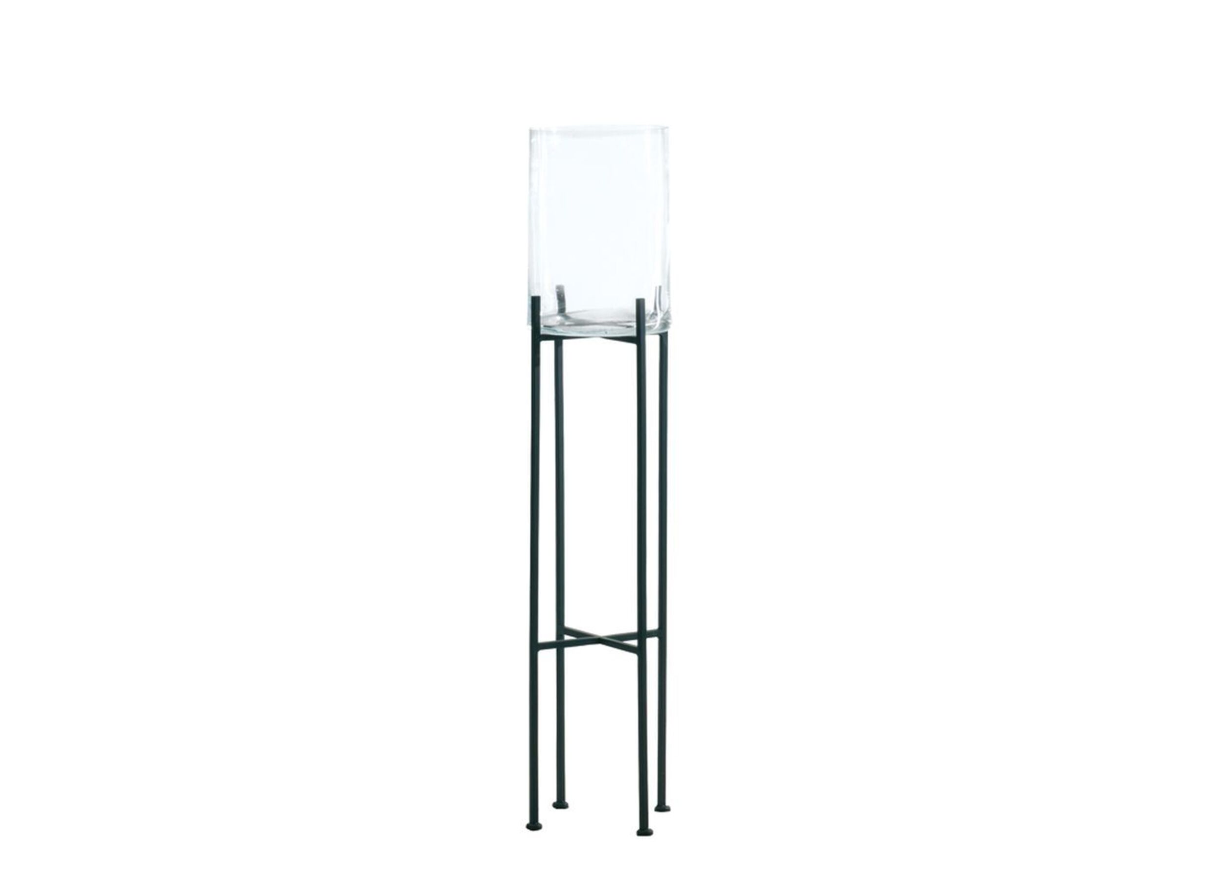 Hoofdfoto - Theelichthouder Vincent H100cm - metaal & glas - zwart