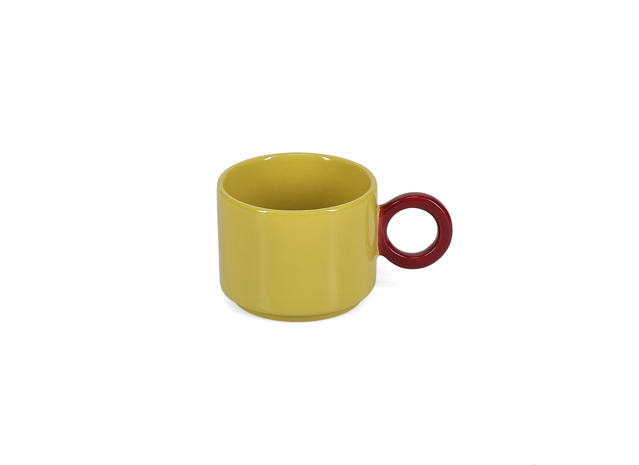 Mok Lou 28cl - stoneware - geel & bordeaux - Mug Lou 28cl - stoneware - jaune & bordeaux