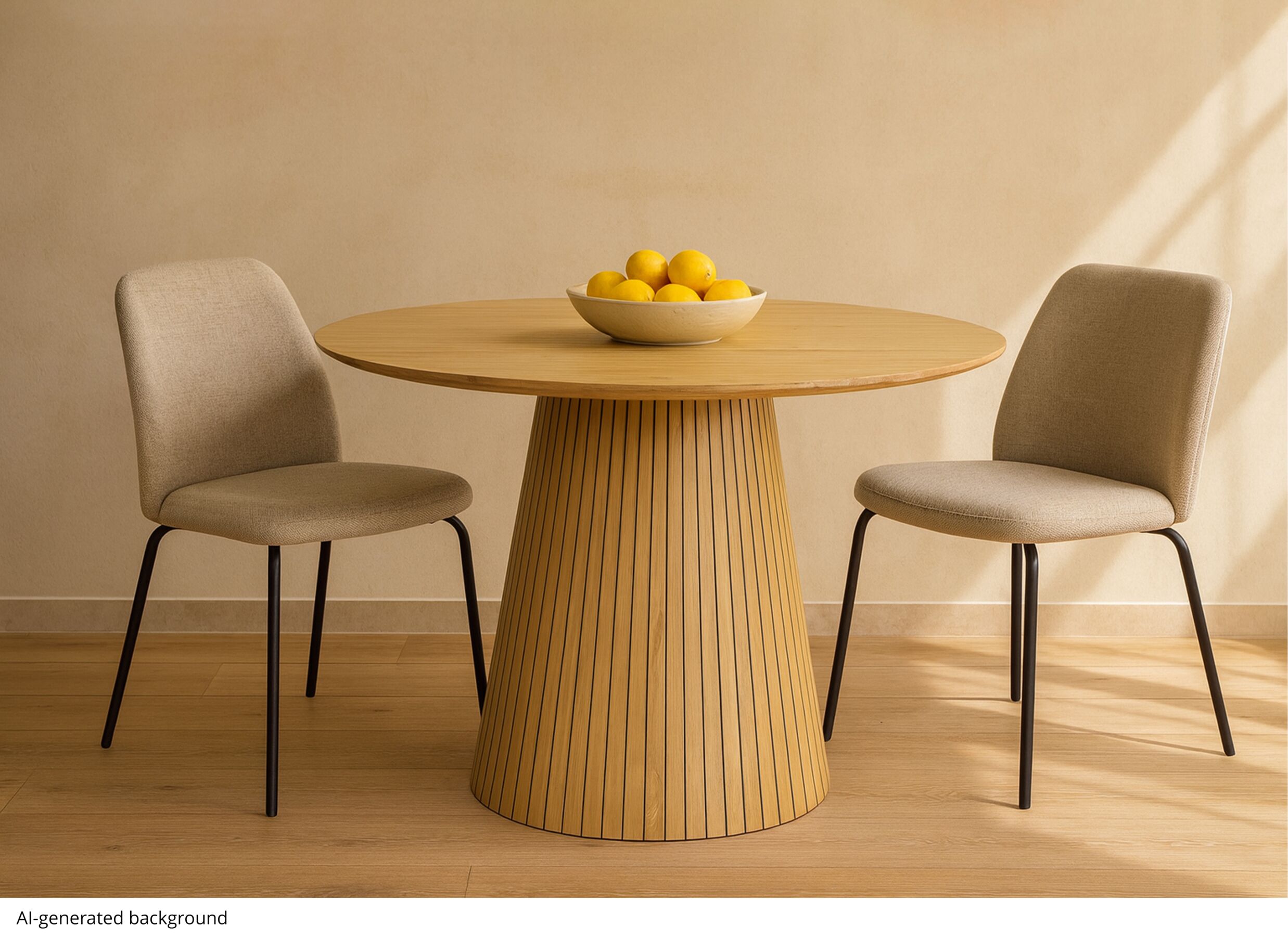 Foto ambiance - Table ronde Serenisima Ø120cm - décor - chêne