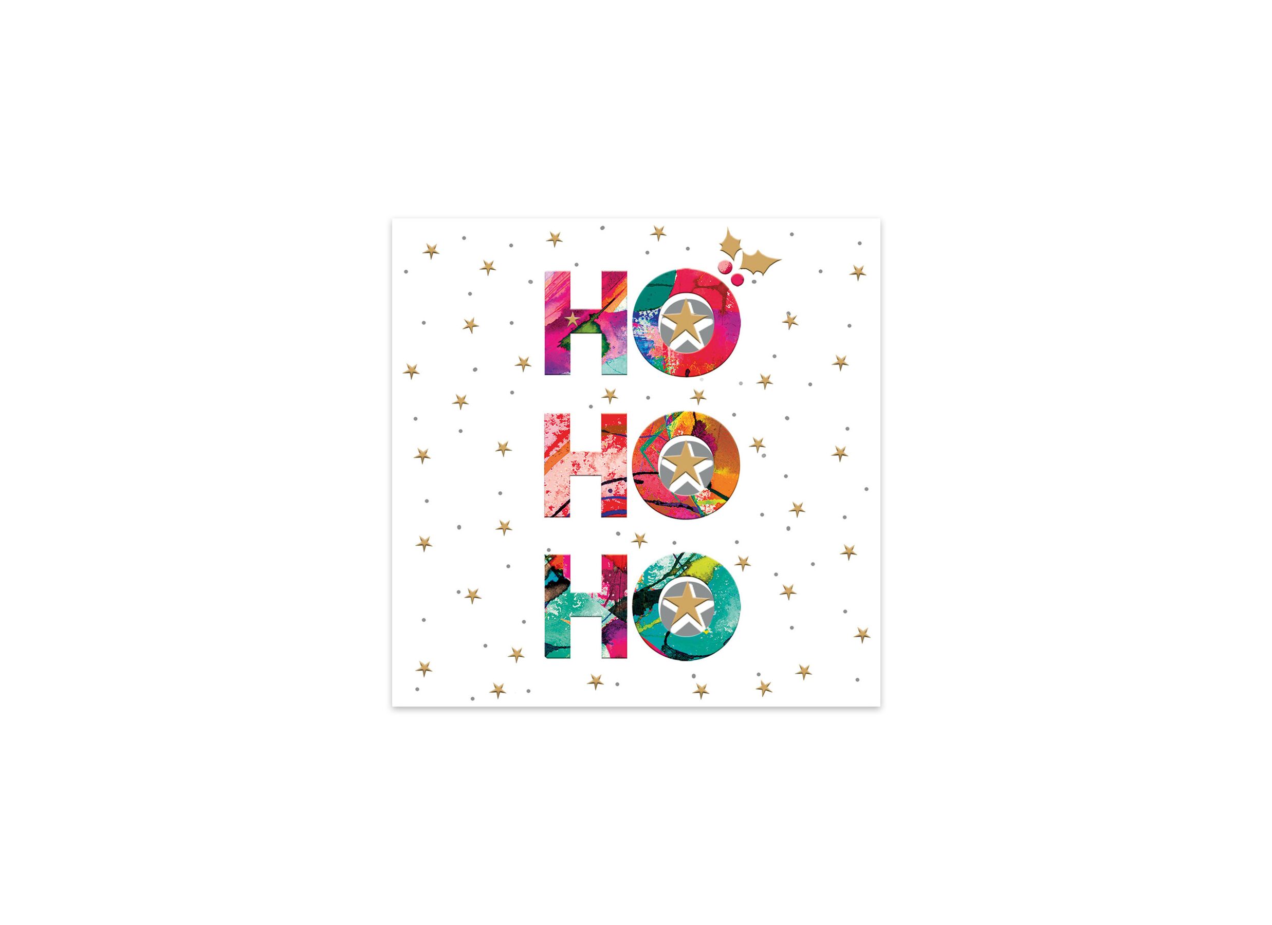 Hoofdfoto - Serviette Ho Ho Ho 33x33cm - papier - multicolor 20 stuks