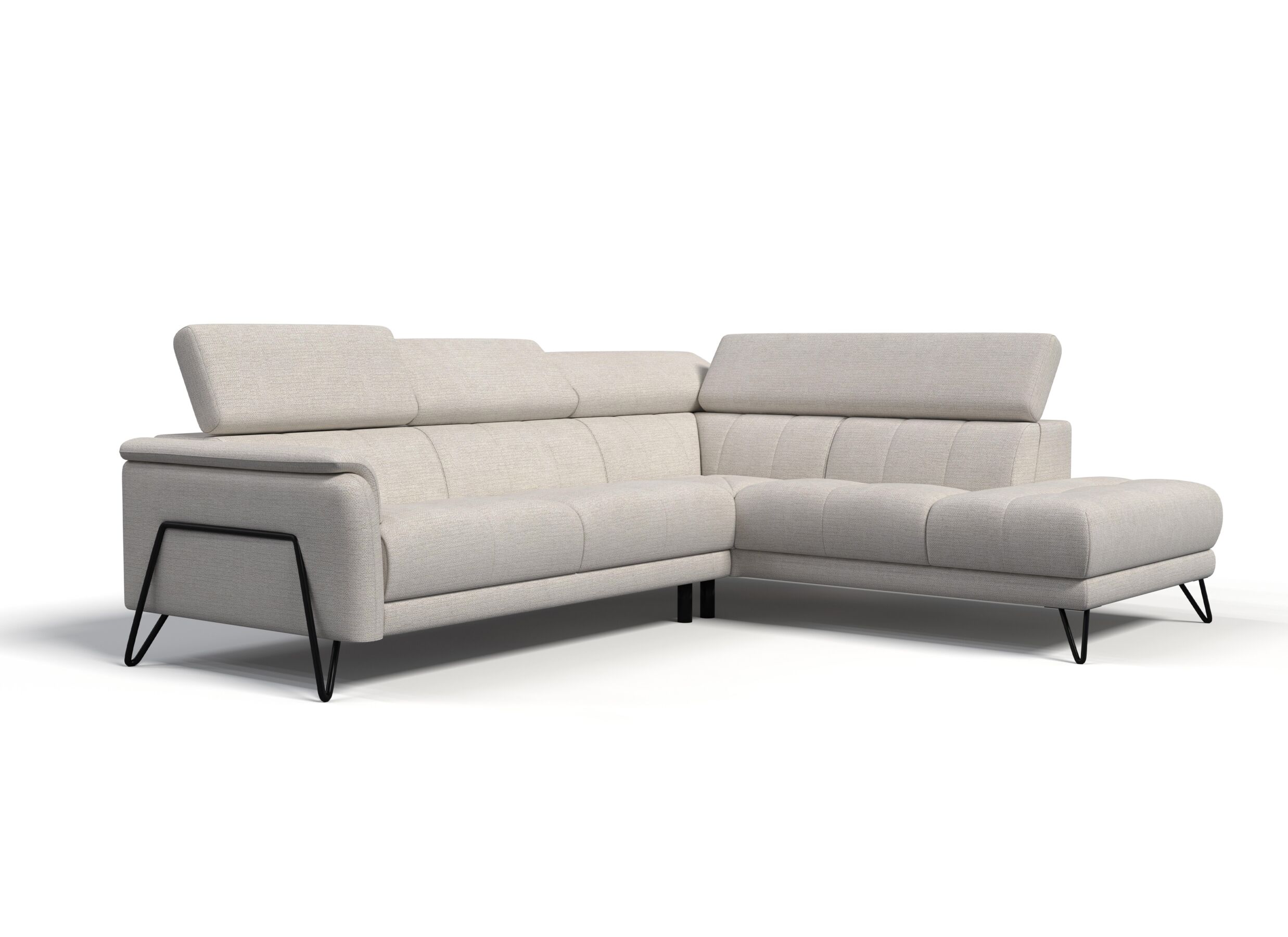 Aperçu - Canapé d'angle Oltens 281x228cm - tissu - beige