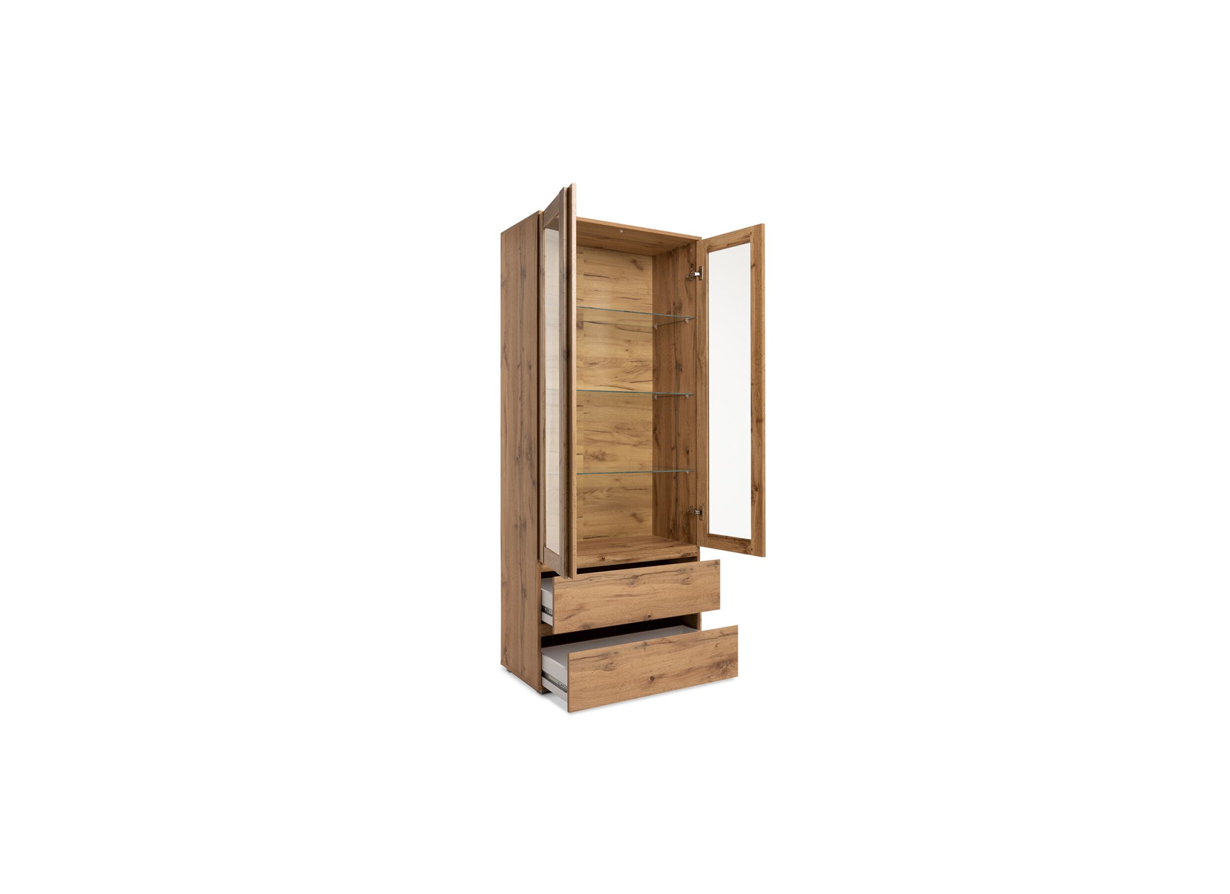 Vitrine Image 80cm - décor - chêne miel