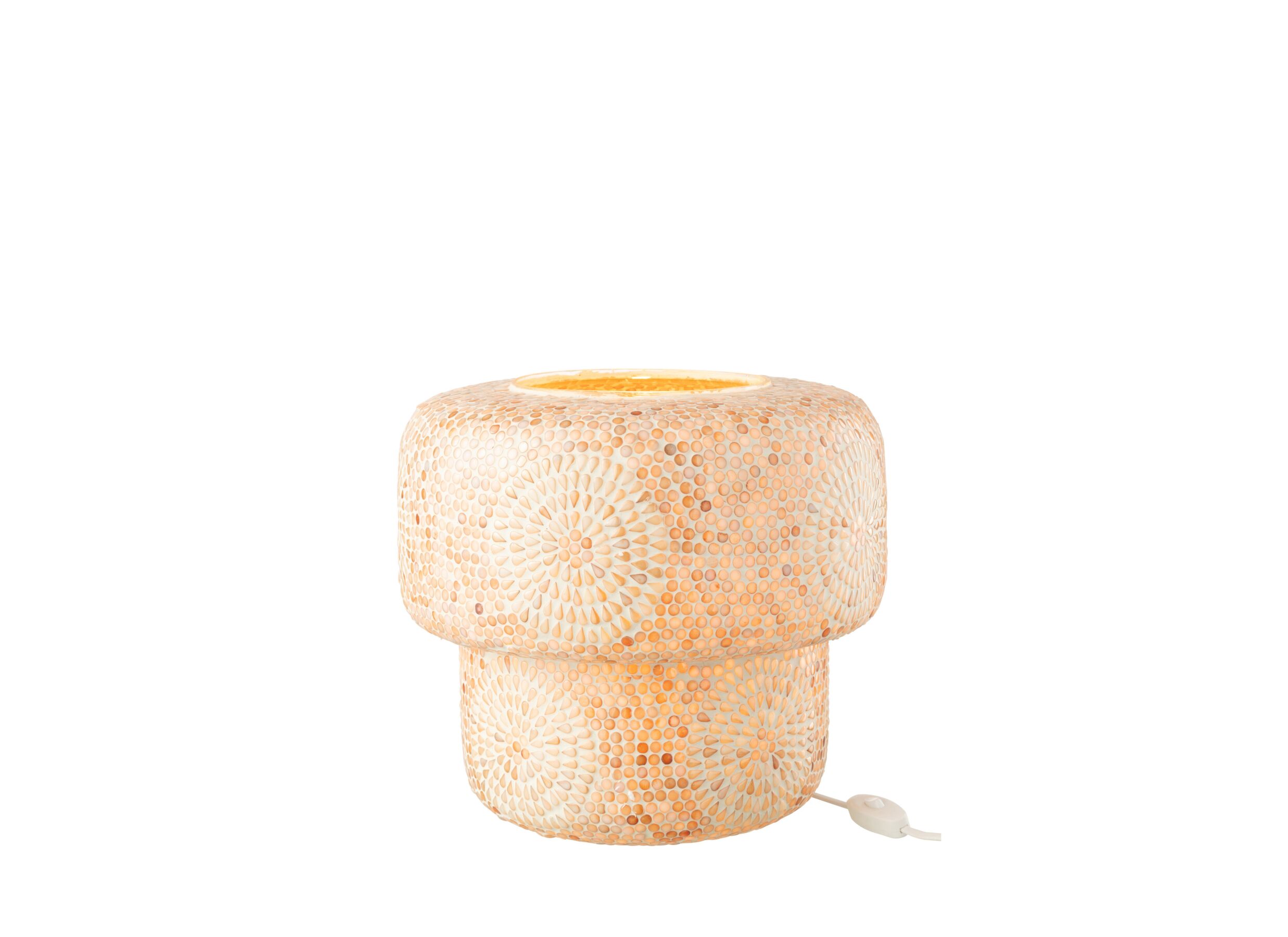 Aperçu - Lampe de table Mosaic E27 H30cm - verre - blanc & beige