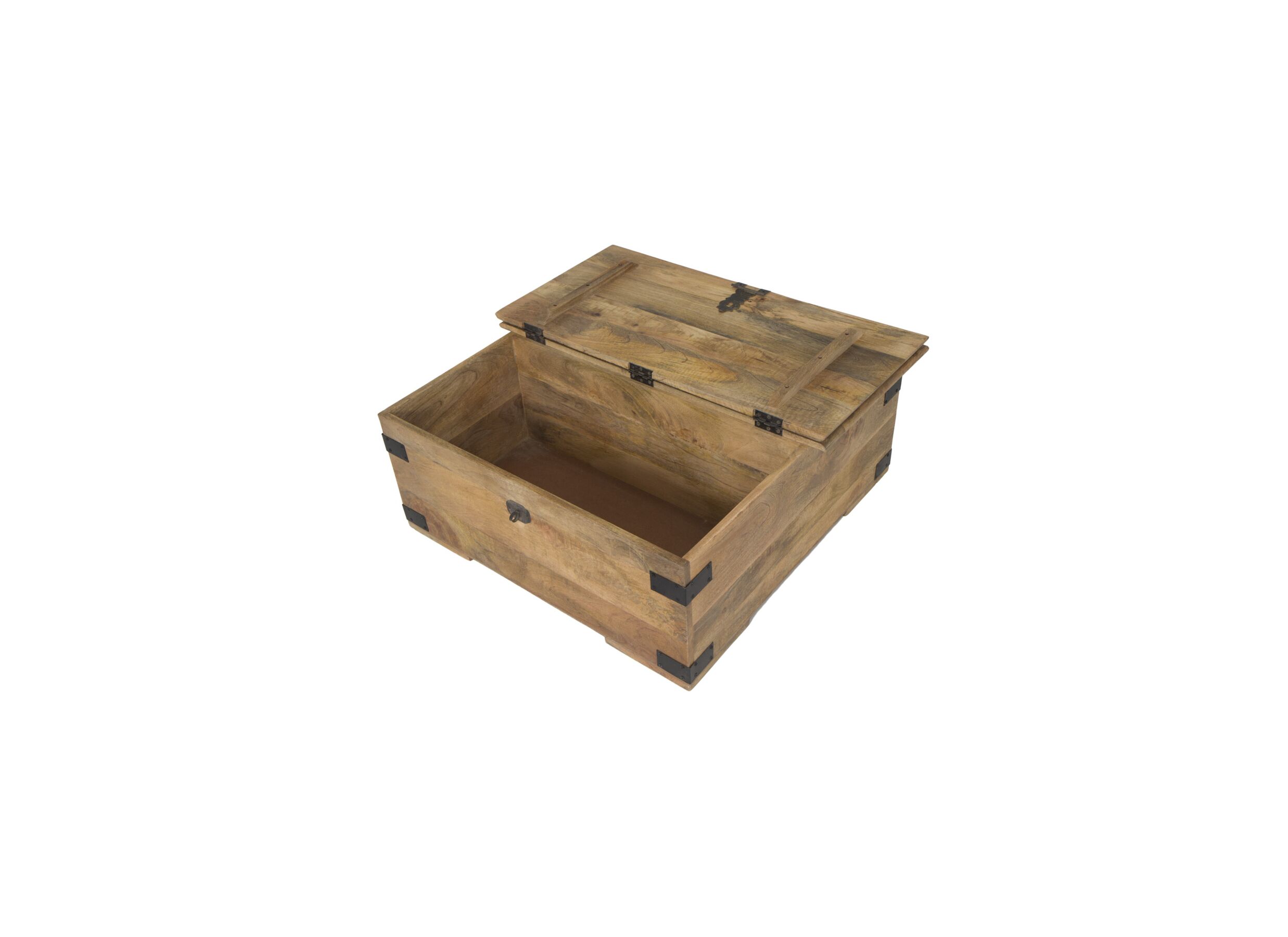 Table basse Nueva 90x90cm - bois massief - naturel & noir