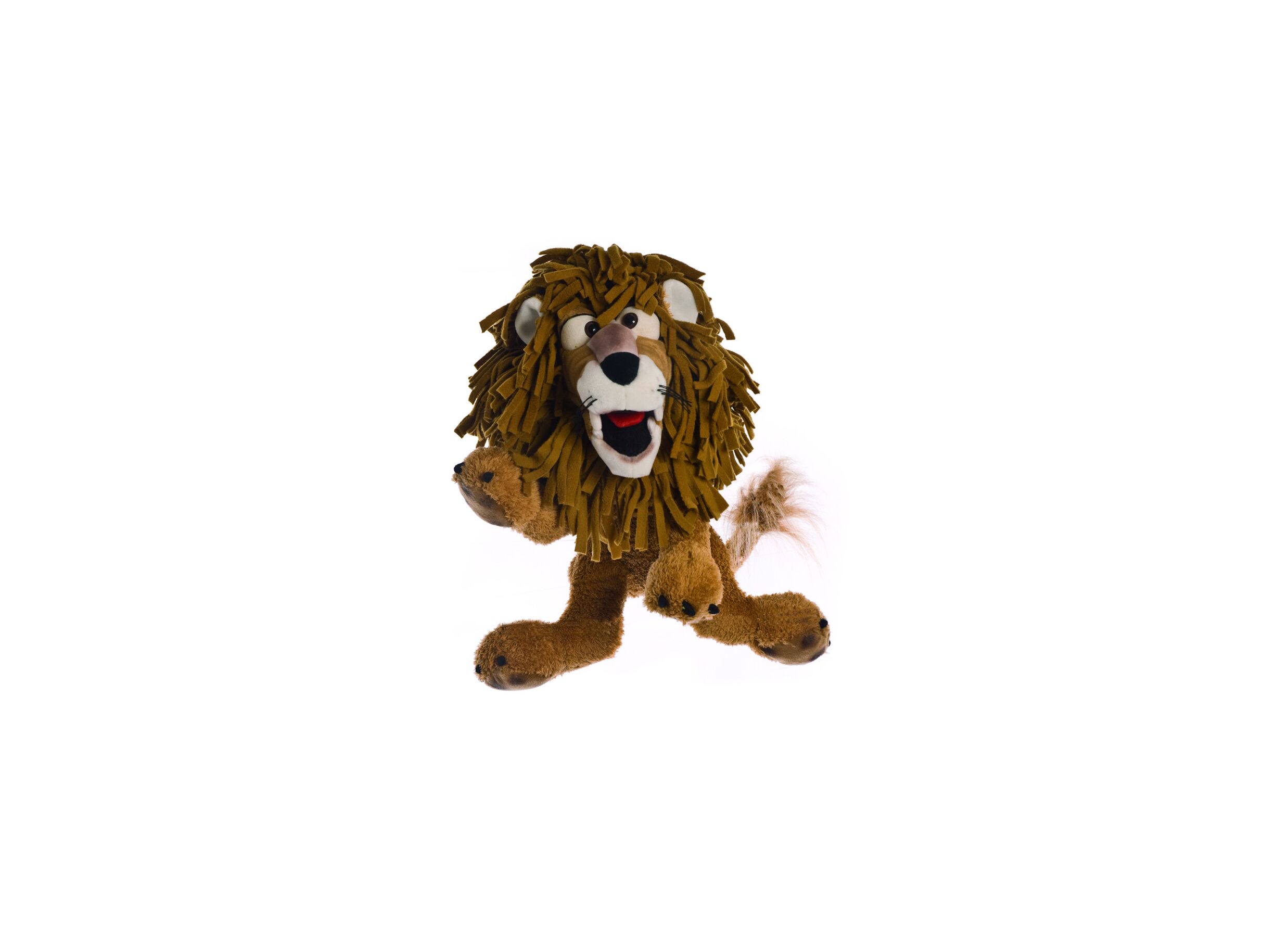 Handpop Carl de leeuw H43cm - polyester - bruin - Marionnette à main Carl le lion H43cm - polyester - brun