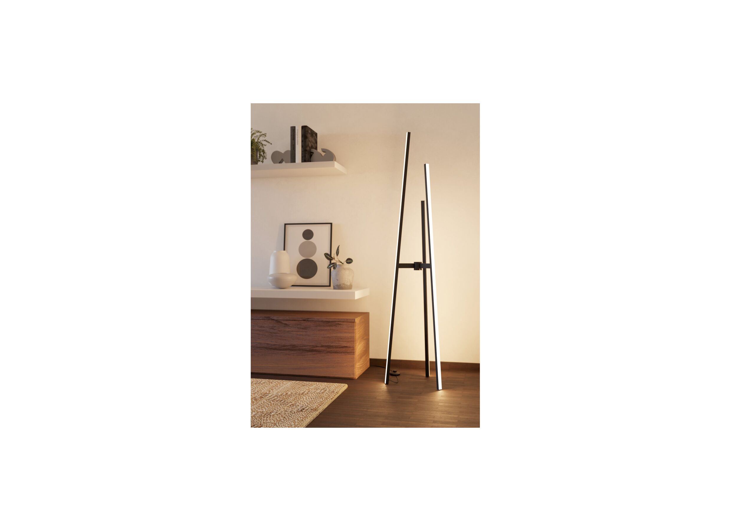 Sfeerfoto - Tripod lamp Mongolana H151cm 30W LED aluminium zwart