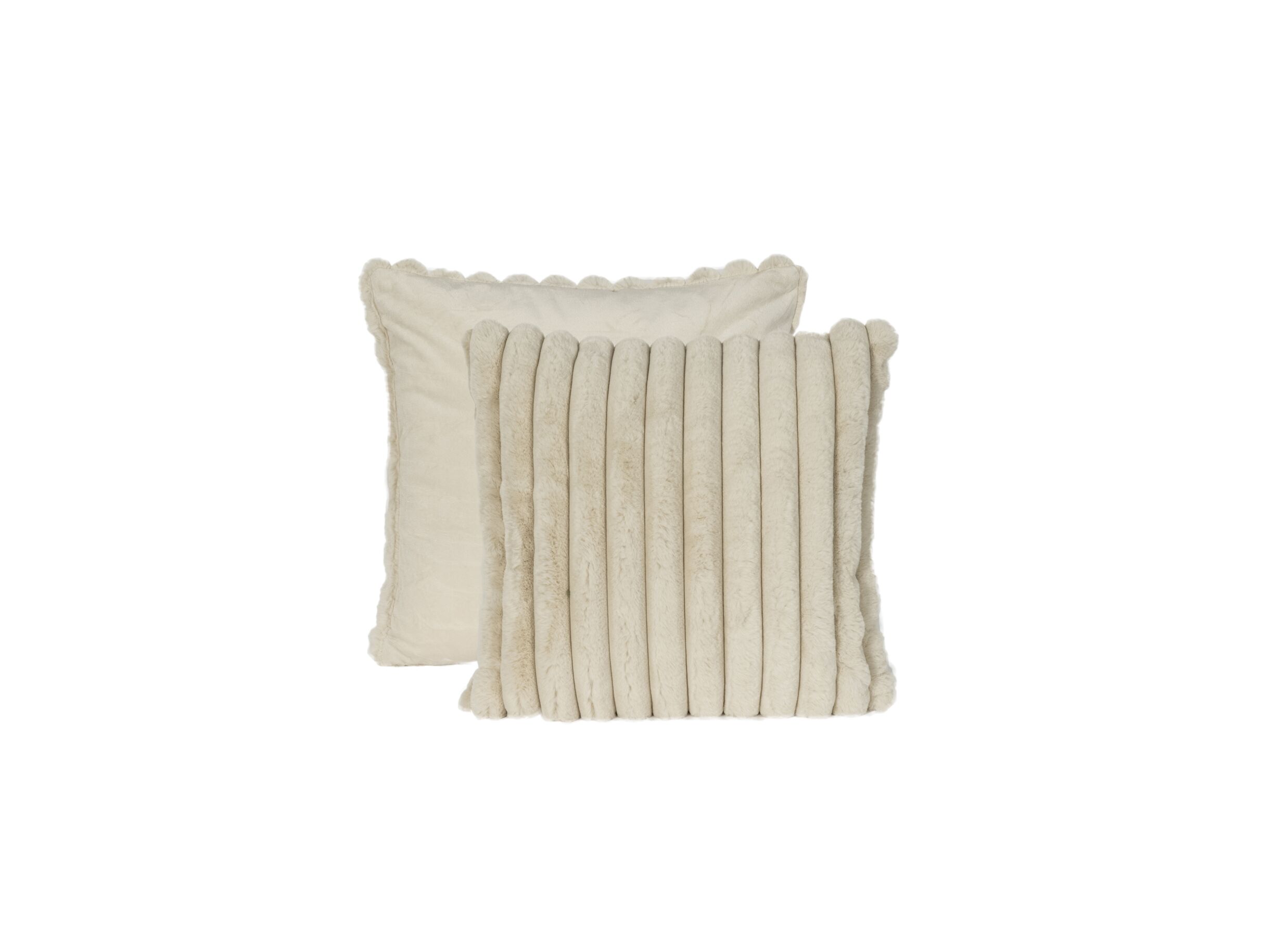 Aperçu - Coussin Gabriella 60x60cm - imitation fourrure de lapin - beige
