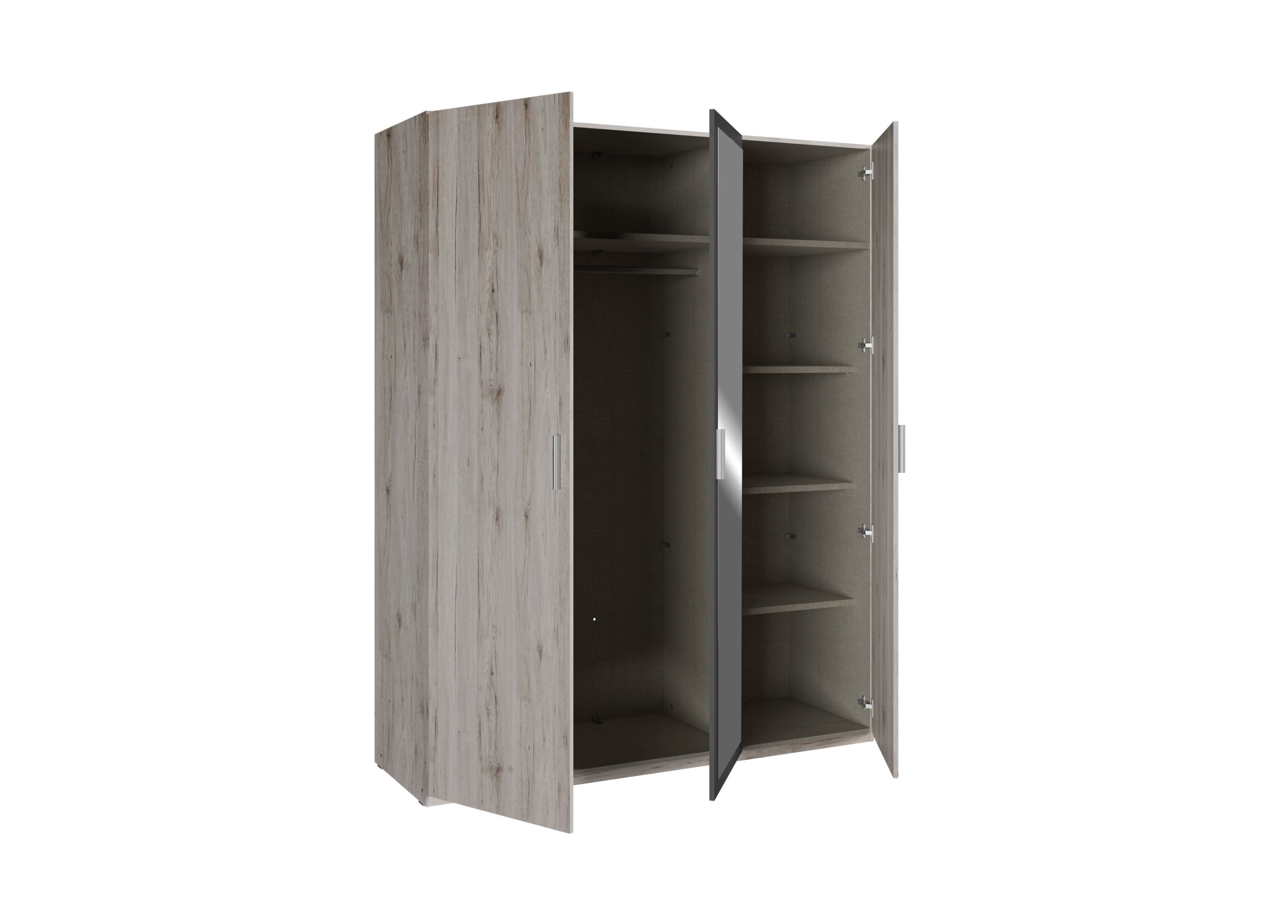 Indeling - Kleerkast Adria 166cm - decor - zandeik/wolframgrijs