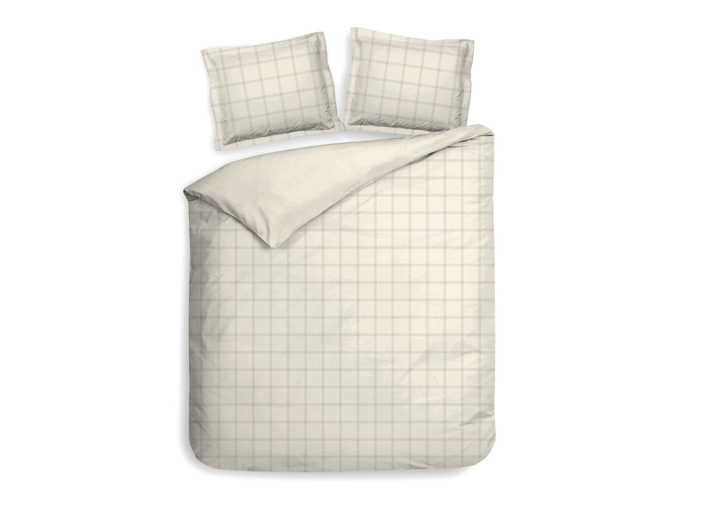 Dekbedovertrek Diamante 260x220cm - katoensatijn - gebroken wit - Housse de couette Diamante 260x220cm - satin de coton - blanc cassé