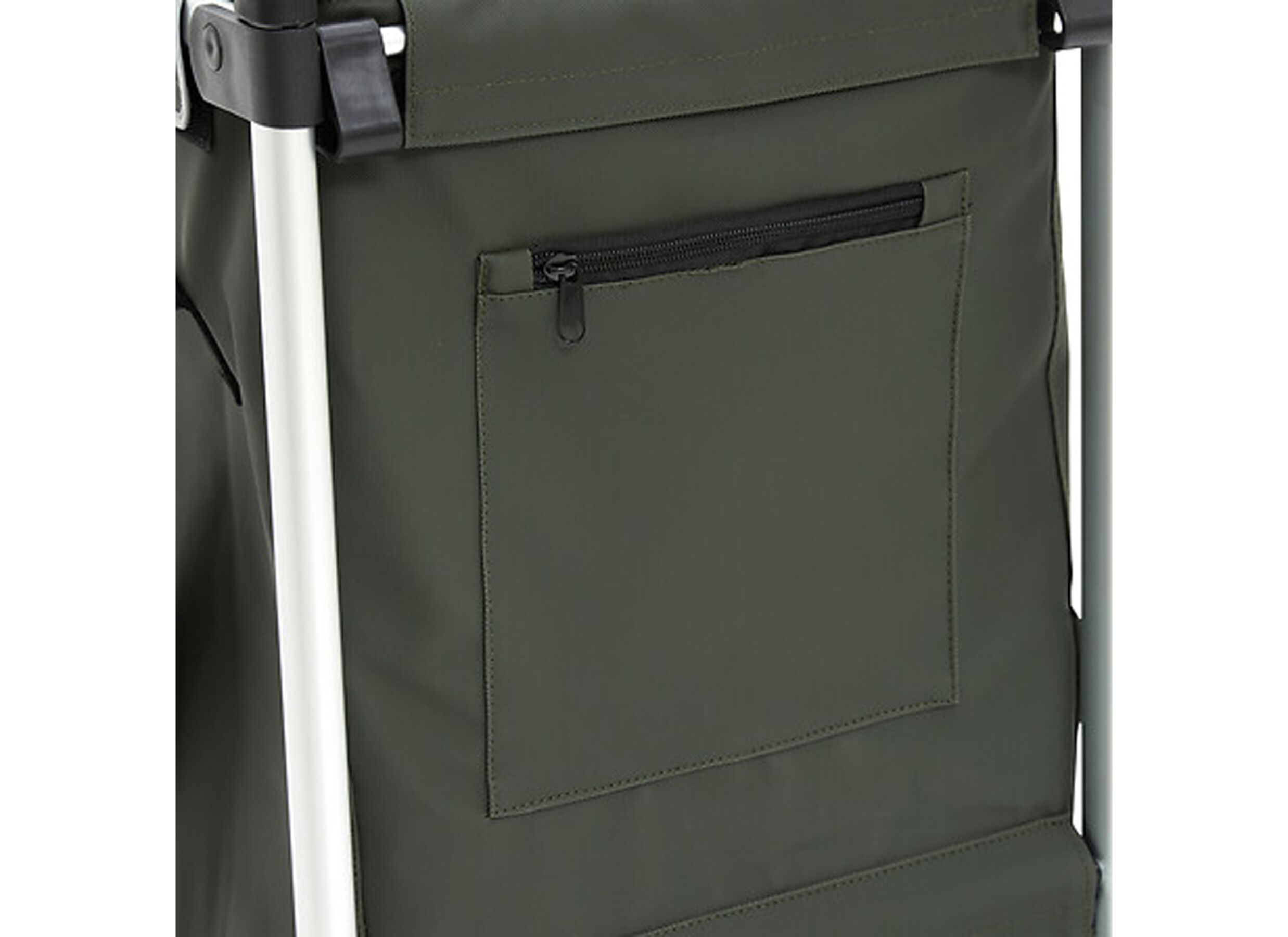 Detail - Chariot de courses 45,5x36,5x97,5cm - aluminium & polyester - vert