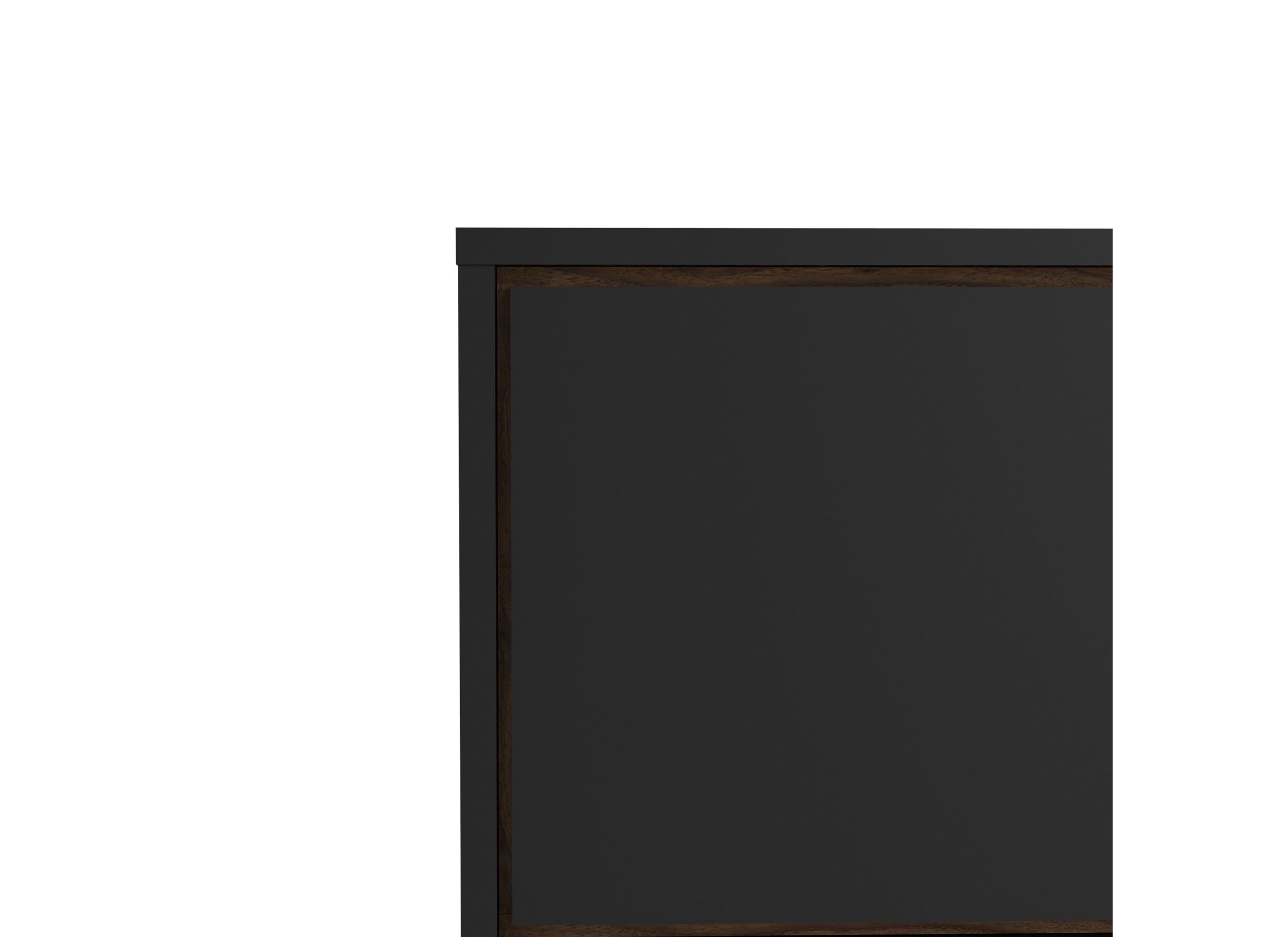 Tv-meubel Ry 151cm - vezelplaat - mat zwart & okkernoot