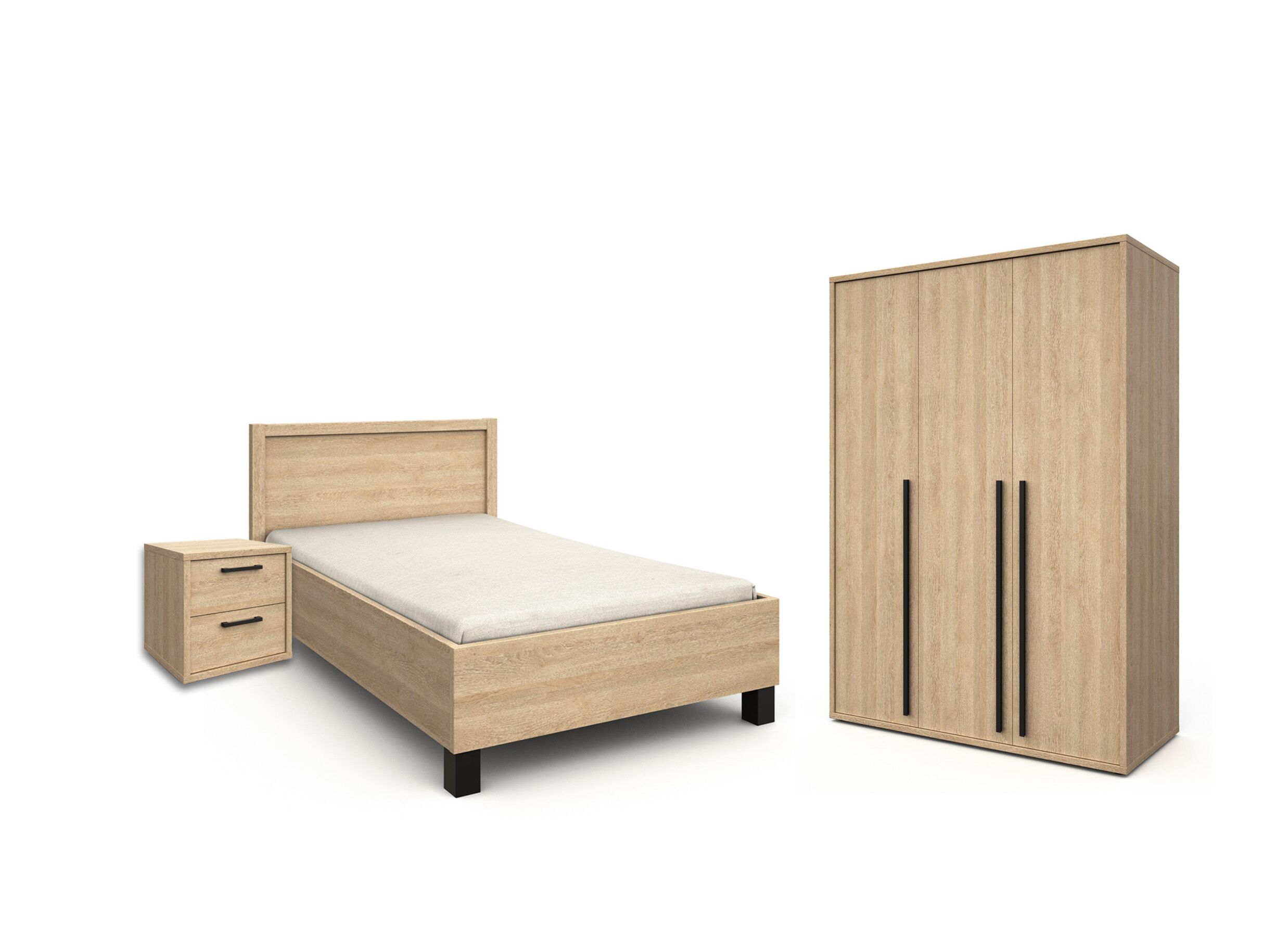 Hoofdfoto - Kinderkamer Tessa met 3-deurskast - melamine - zand eik