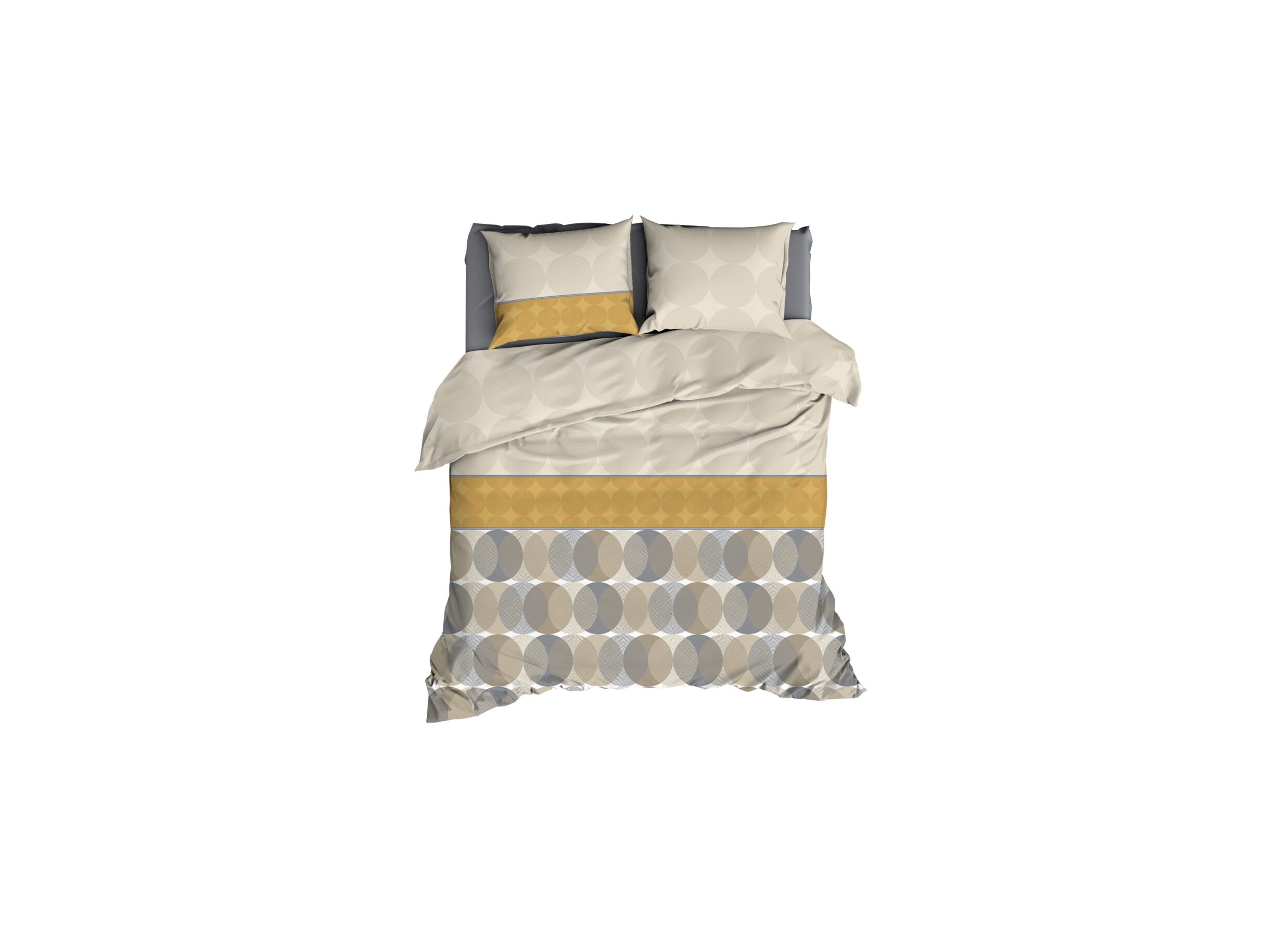 Housse de couette Cercles 240x200/220cm coton satin - Housse de couette Cercles 240x200/220cm coton satin
