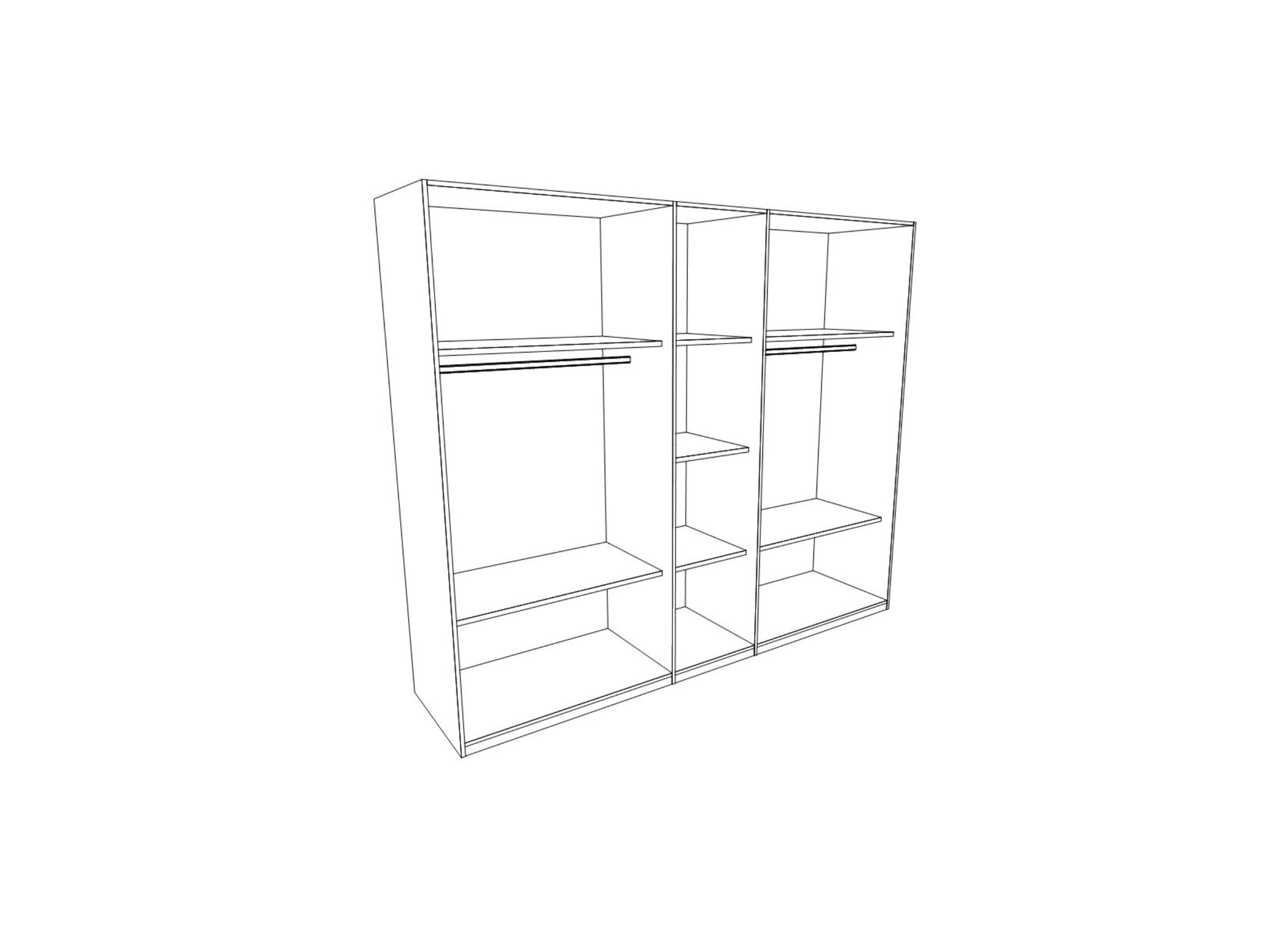 Disposition - Garde-robe 259cm - décor - lariks/cristal oak