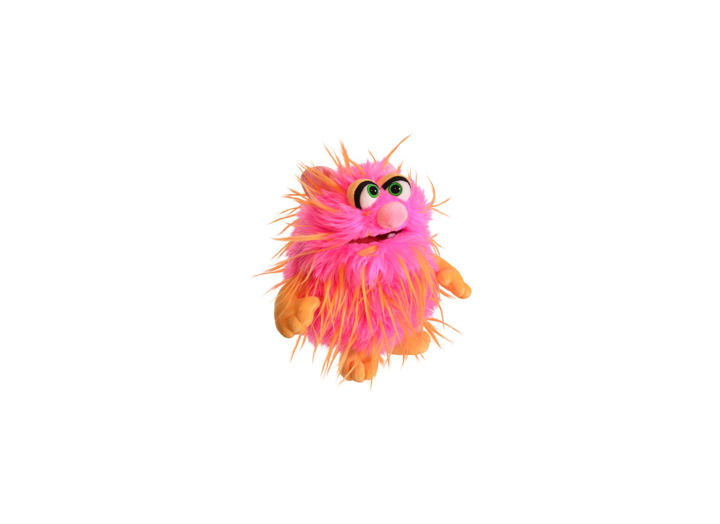 Handpop Monster to go Daddel H22cm - polyester - roze/oranje - Marionnette à main Monster to go Daddel H22cm - polyester - rose/orange