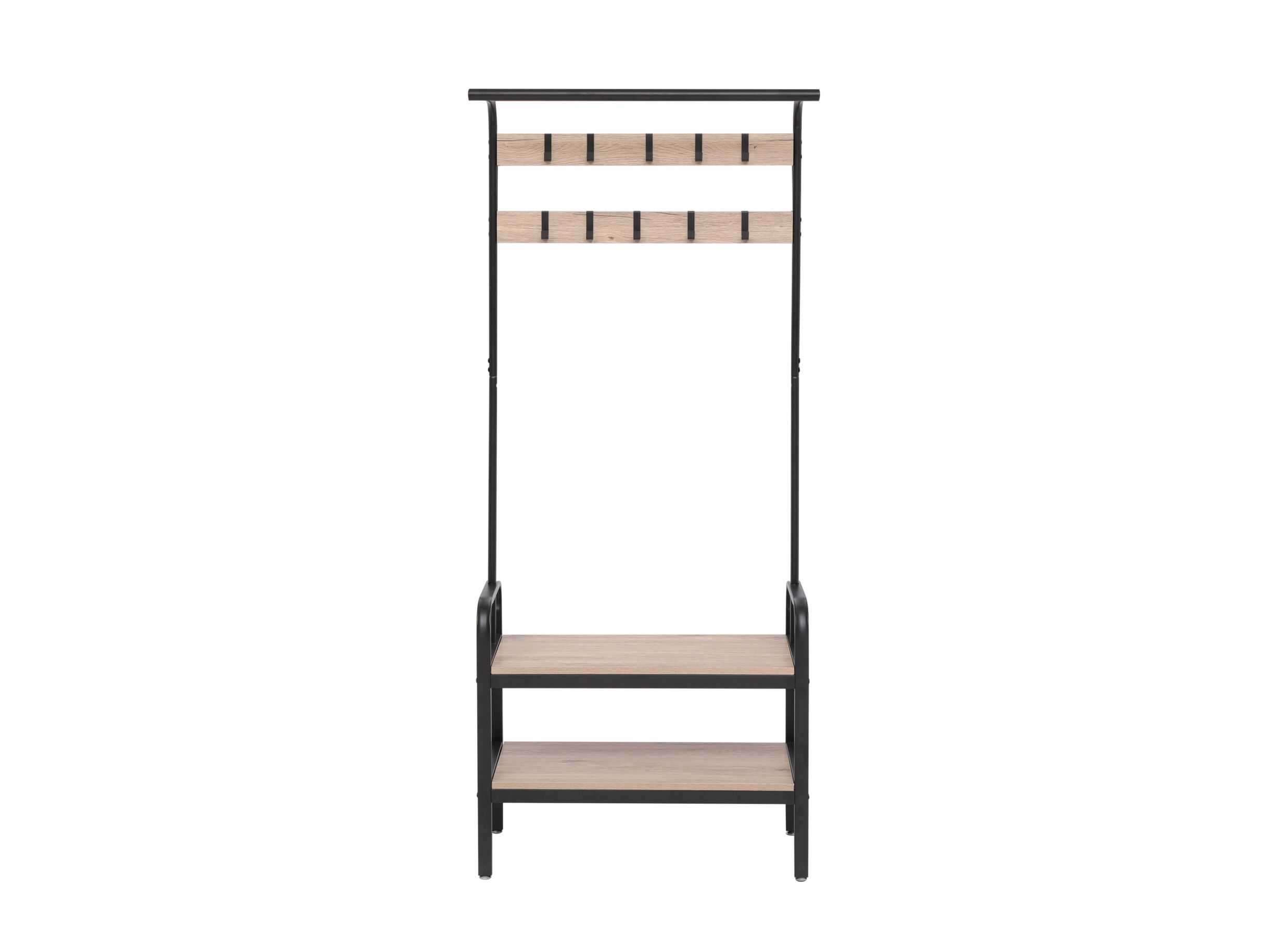 Aperçu - Meuble d'entrée Rescue 73x34x170cm - décor & métal - white ash & noir