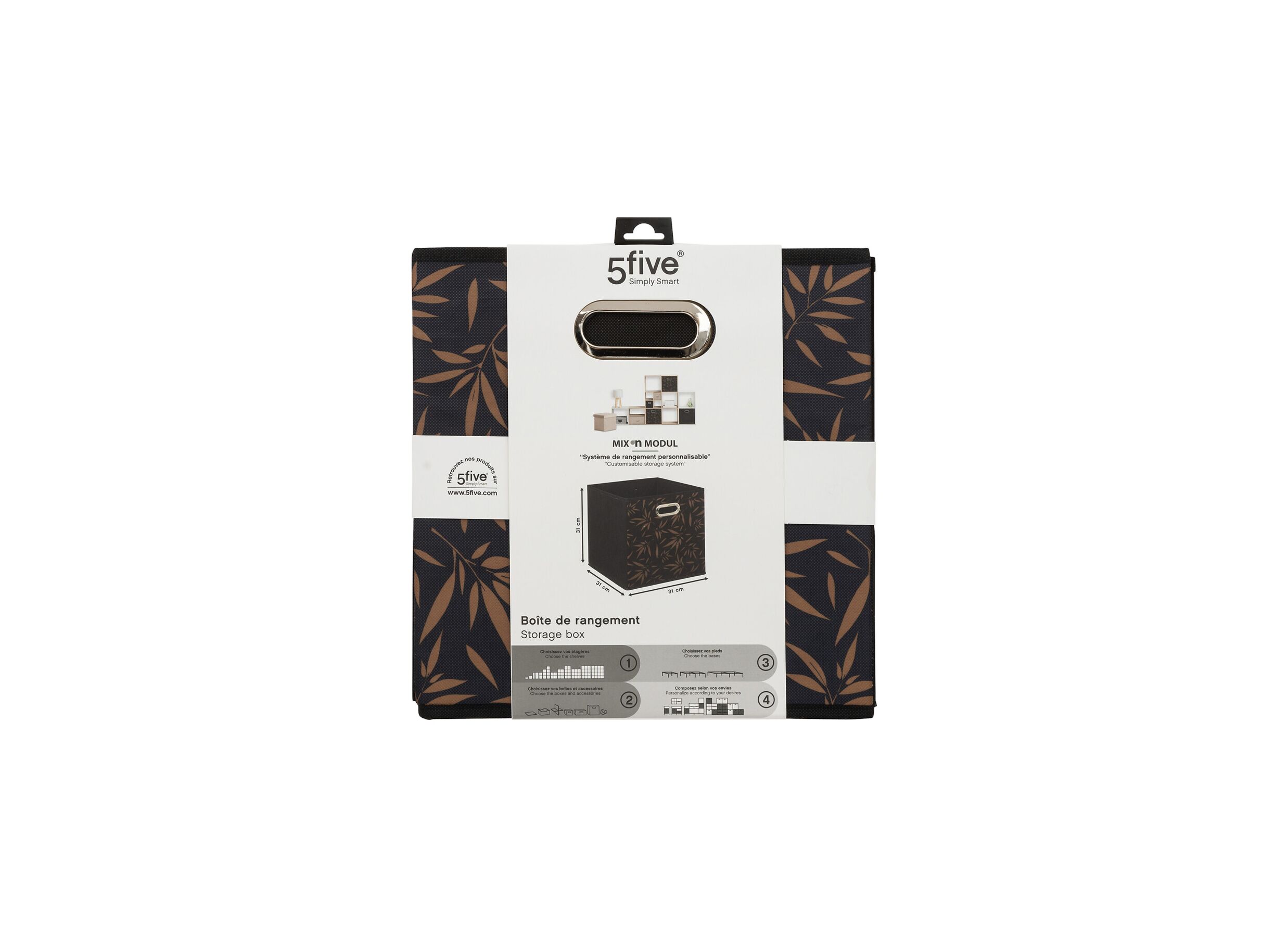 Opbergbox Bamboeblad 31x31x31cm