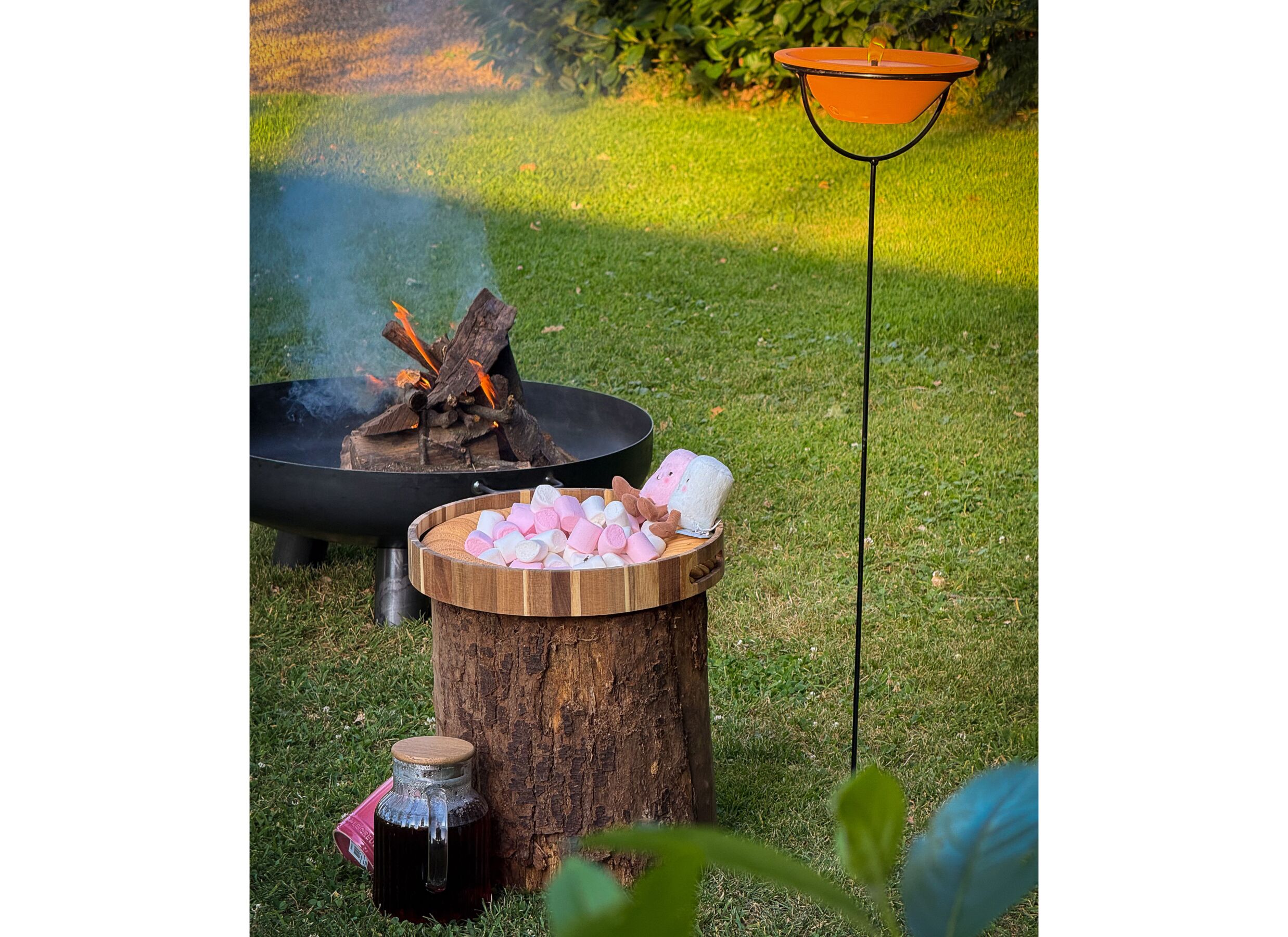 Foto ambiance - Plateau rond Ø35cm - décor & acacia massif - marron