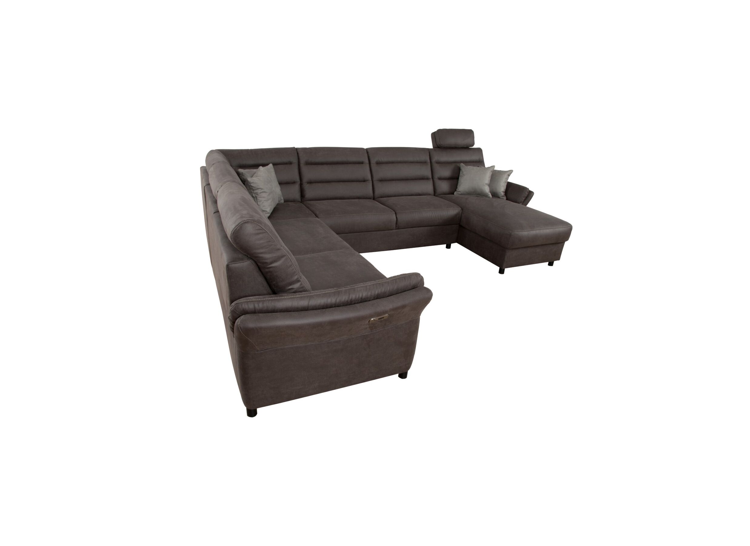 Hoeksalon Foreno 350x268cm - stof - grijs met relax
