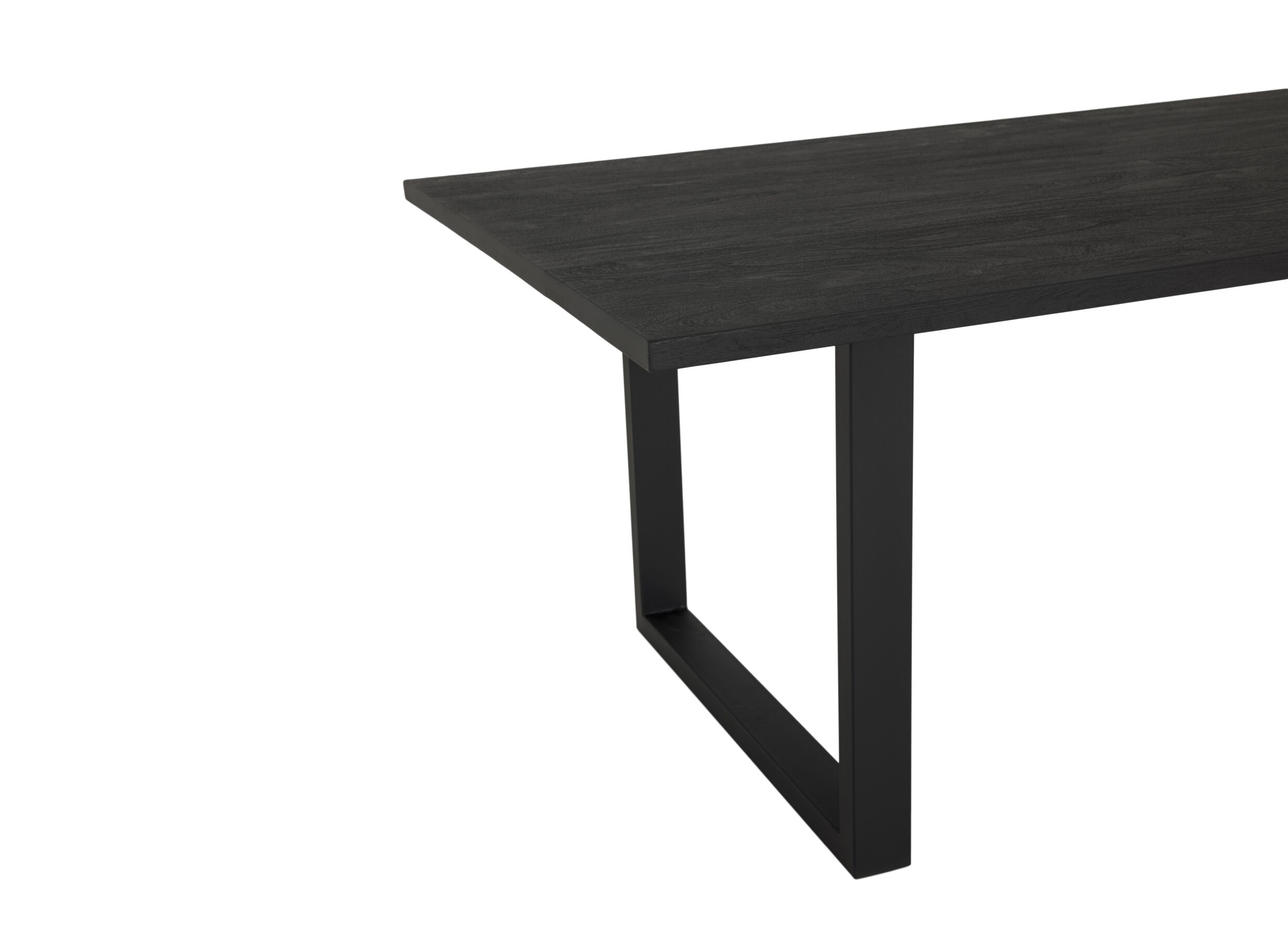 Table Aquilano 240x110cm - acacia massif & métal - noir