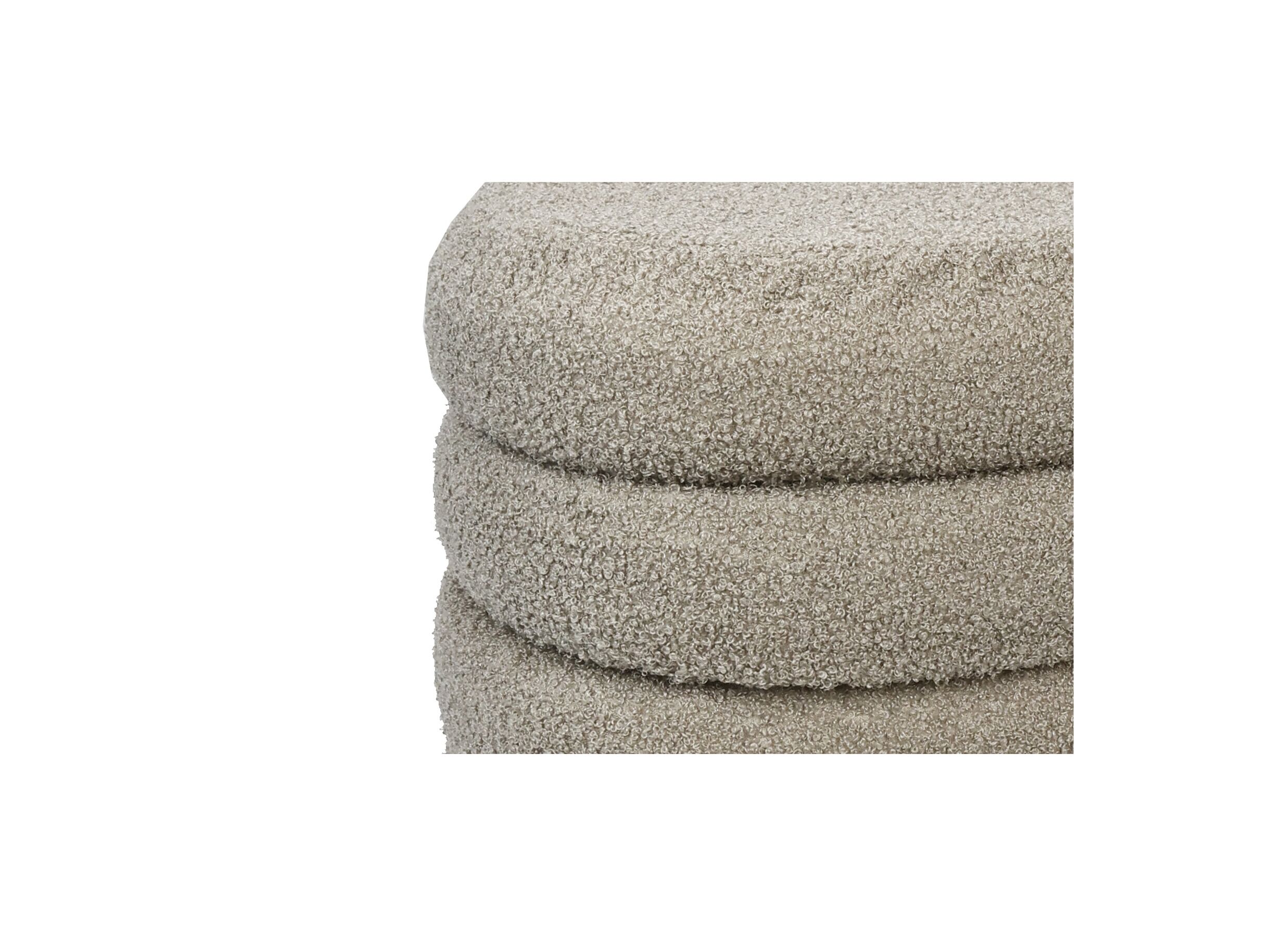 Detail - Pouf Fizz 45x43x42cm - tissu - gris marron