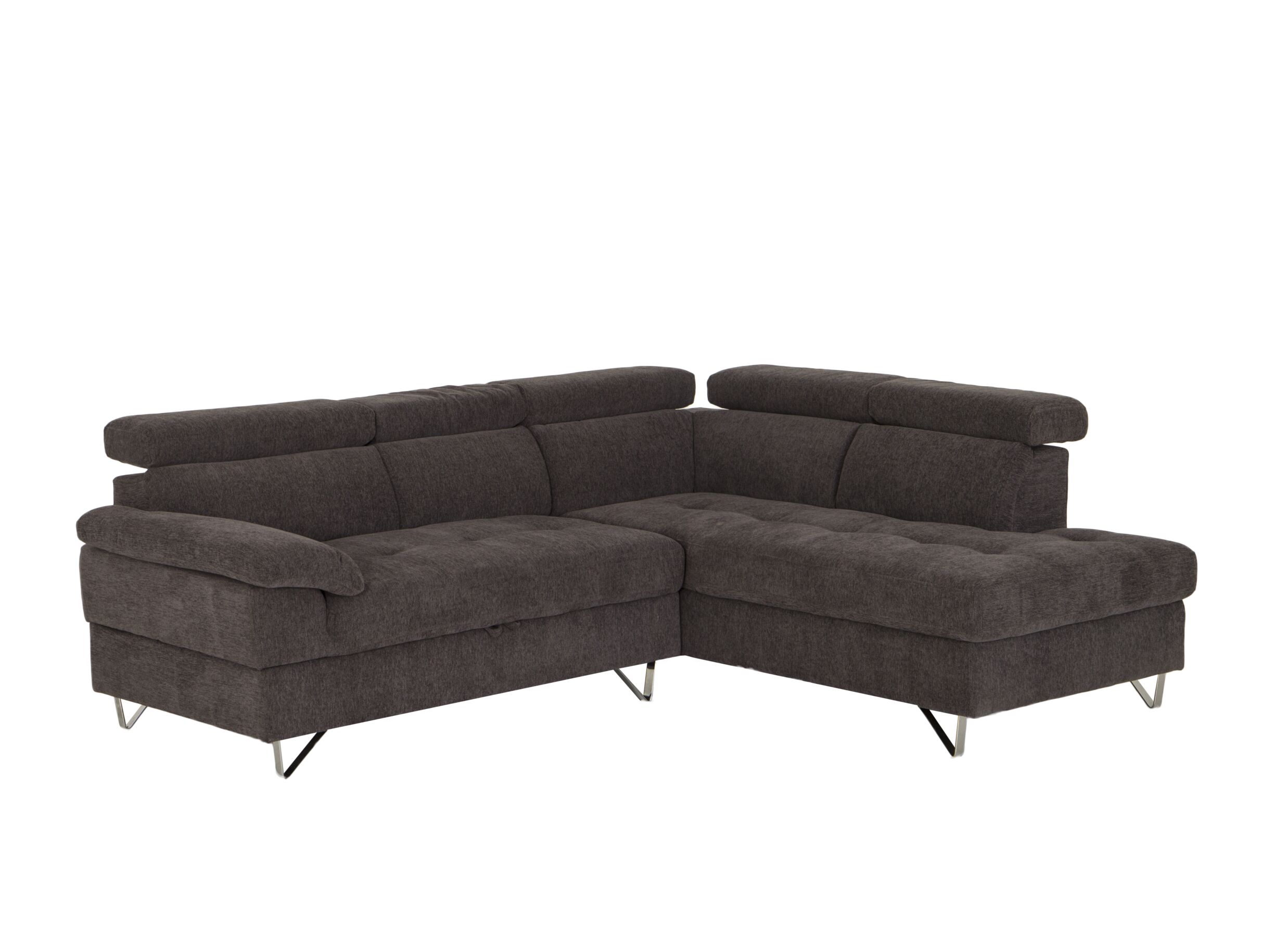 Canapé d'angle Sirocco tissu gris foncé avec fonction lit - Canapé d'angle Sirocco 230x200cm - tissu - gris foncé avec fonction lit