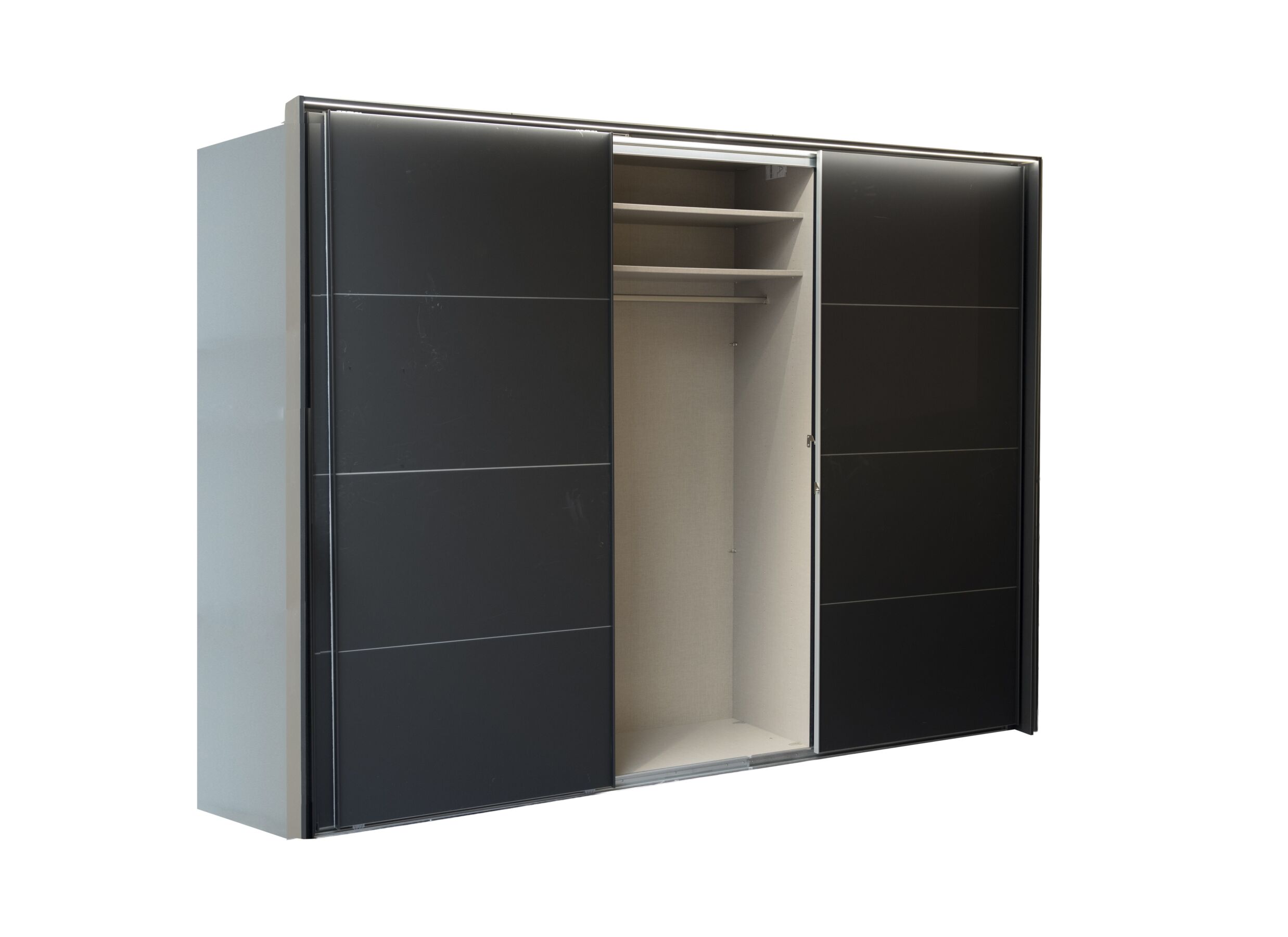 Disposition - Armoire à portes coulissantes 300cm - décor - noir