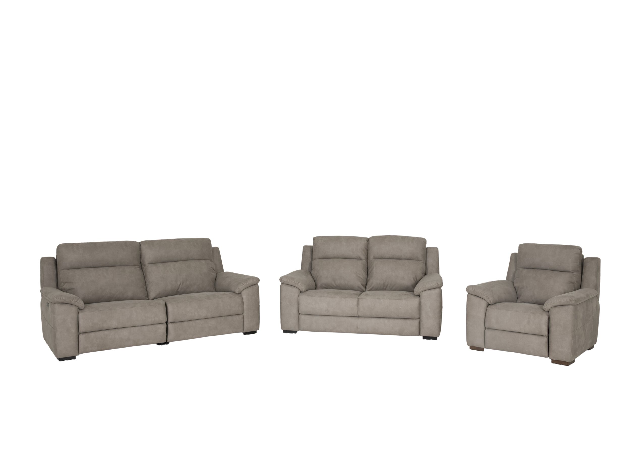 Canapé Grande 3+2+1 places tissu brun avec relax - Canapé Grande 3+2+1 places - tissu - silver grey avec relax