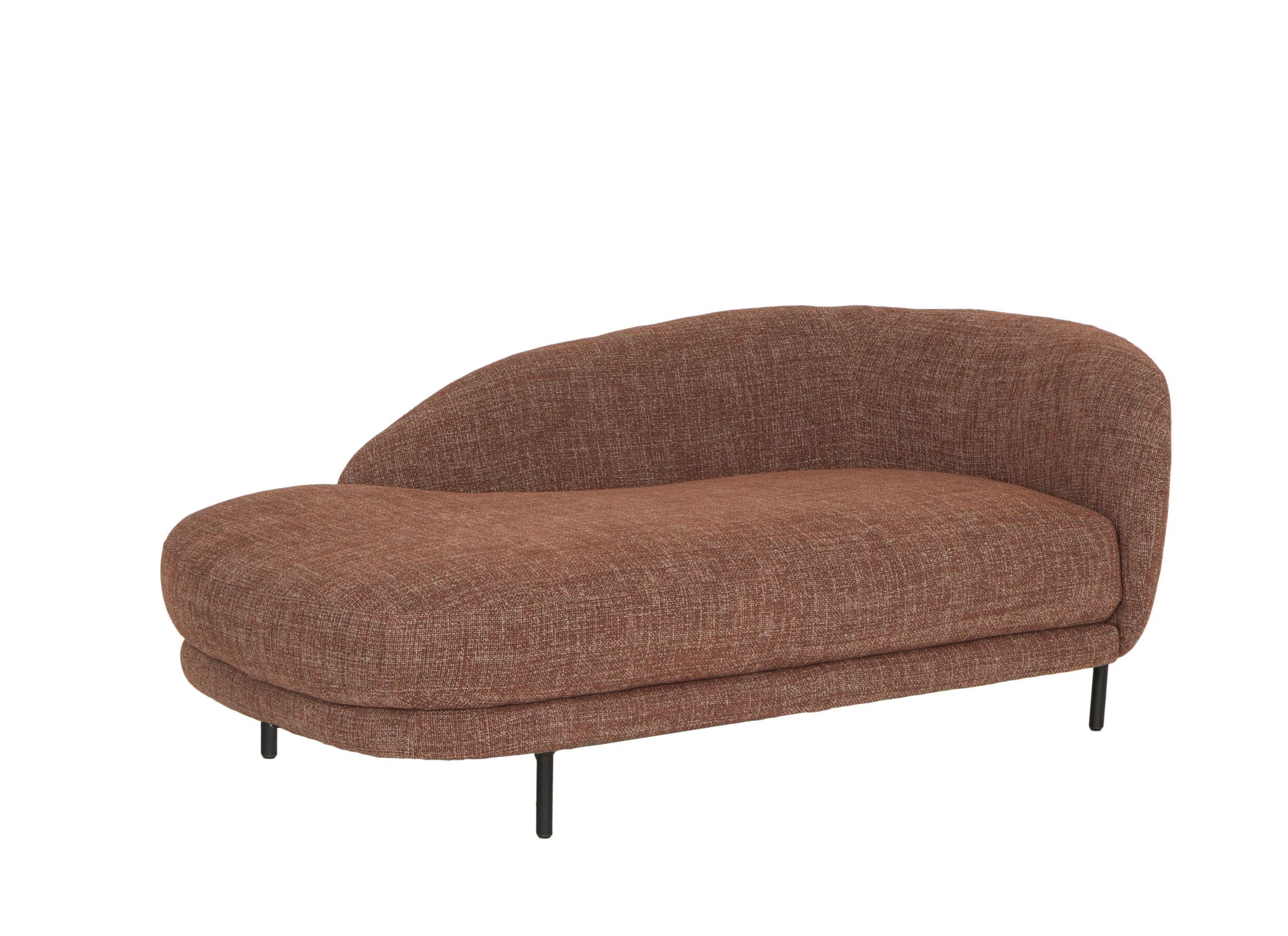 Méridienne Carre 170x100x78cm - tissu - bordeaux