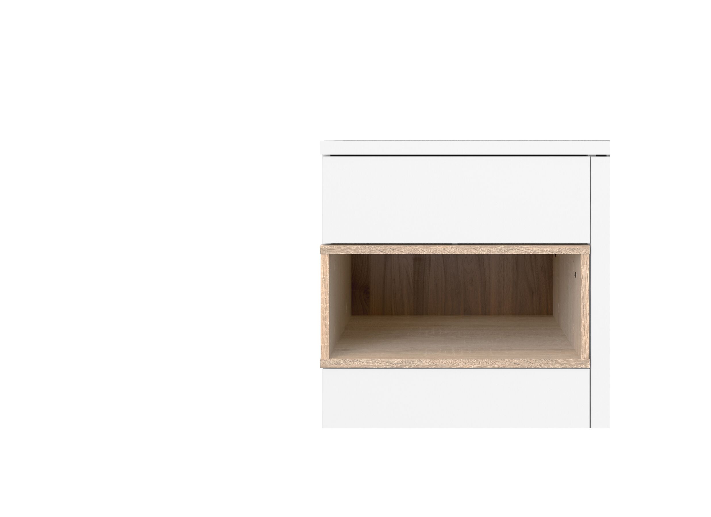 Dressoir Roomers 89cm - spaanplaat - witte eik