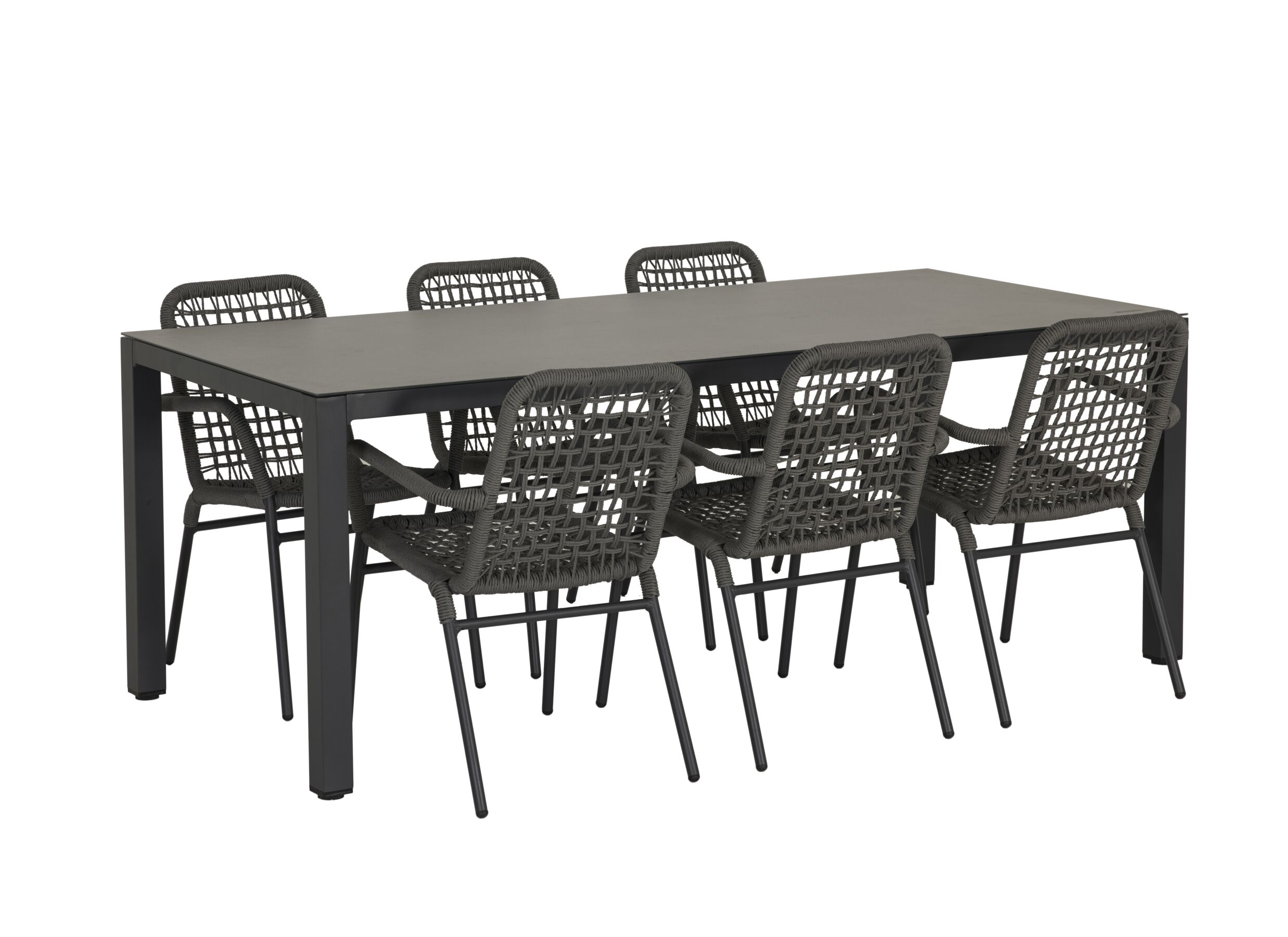 Tuinset Breeze 200x90cm met 6 Hopi tuinstoelen - Ensemble de jardin Breeze 200x90cm avec 6 chaises Hopi