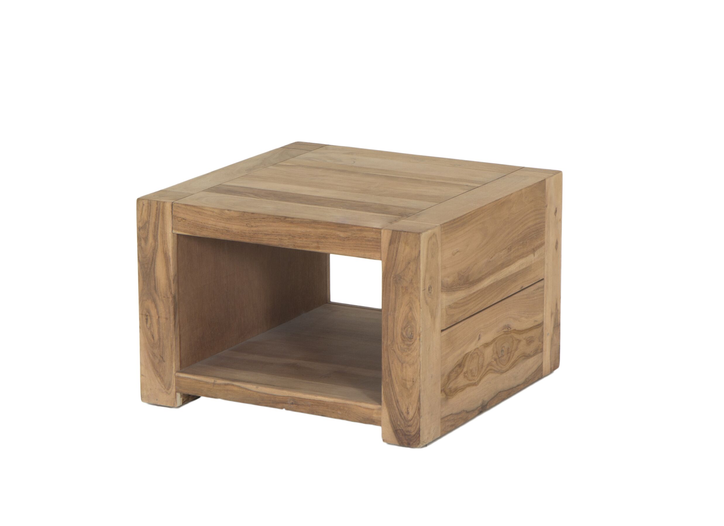 Bijzettafel Carbone 60x60cm - sheesham massief & decor- naturel