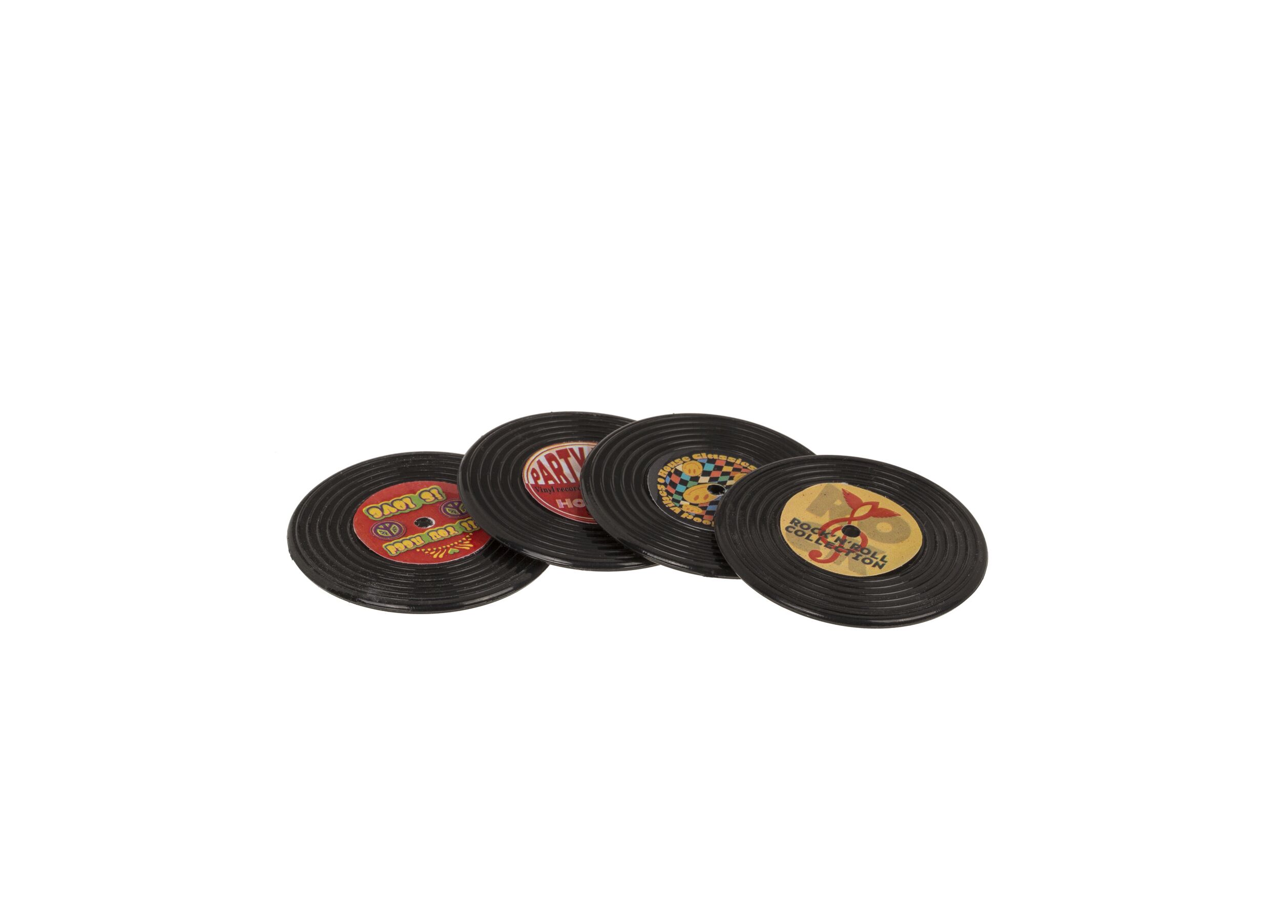 Magneten Retro Vinyl set van 4 - Magneten Retro Vinyl set van 4