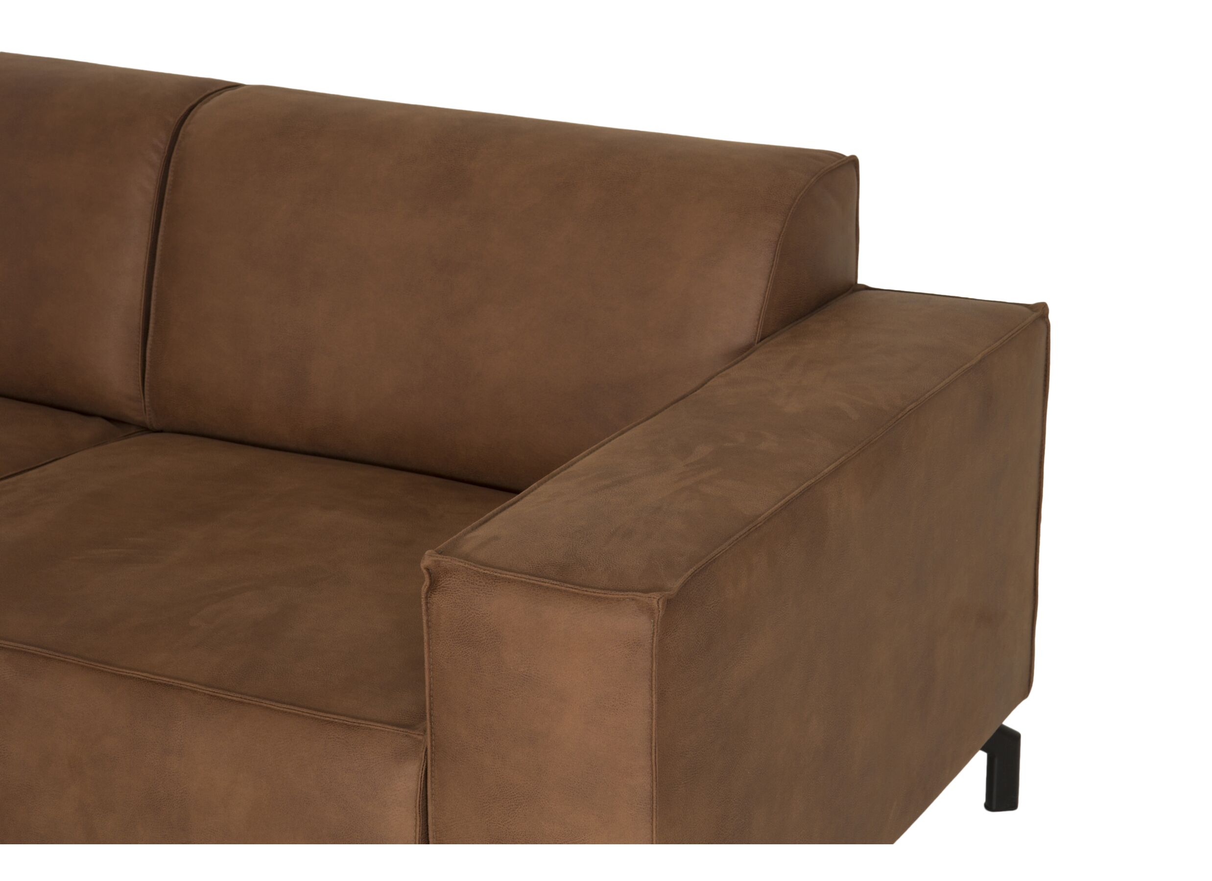 Canapé d'angle Brenda 275x210cm - tissu - cognac